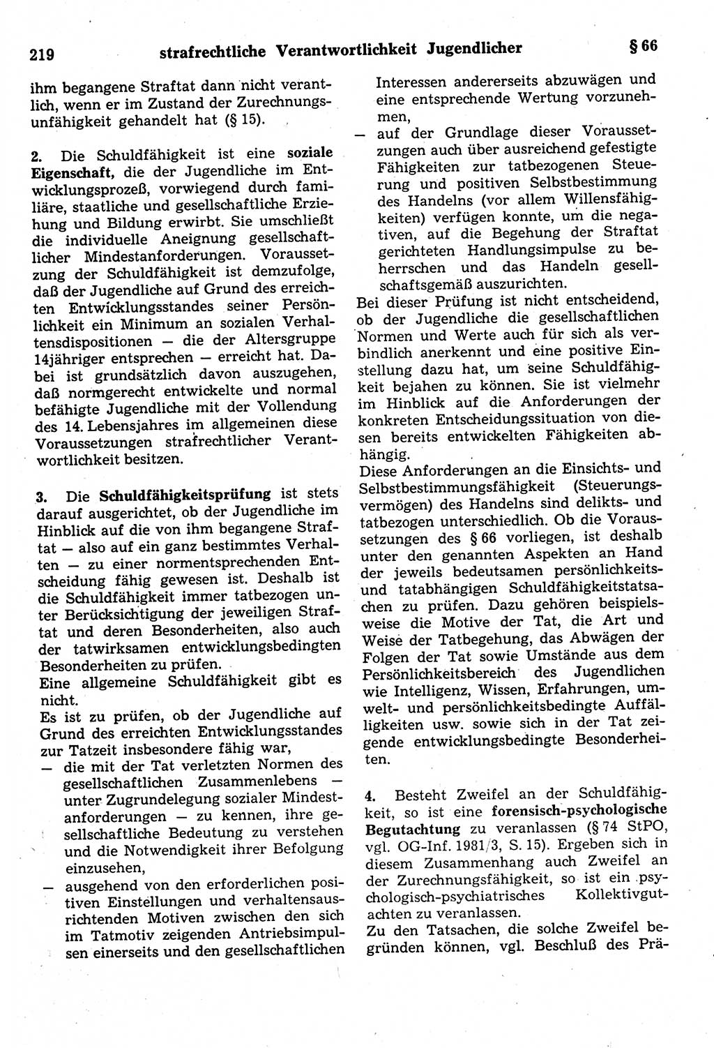 Strafrecht der Deutschen Demokratischen Republik (DDR), Kommentar zum Strafgesetzbuch (StGB) 1987, Seite 219 (Strafr. DDR Komm. StGB 1987, S. 219)