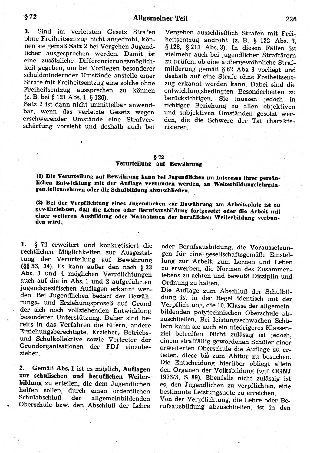 Strafrecht der Deutschen Demokratischen Republik (DDR), Kommentar zum Strafgesetzbuch (StGB) 1987, Seite 226 (Strafr. DDR Komm. StGB 1987, S. 226)