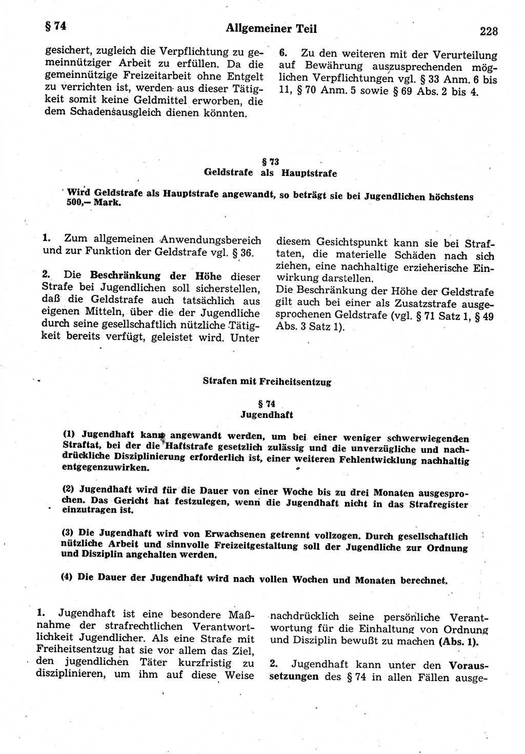 Strafrecht der Deutschen Demokratischen Republik (DDR), Kommentar zum Strafgesetzbuch (StGB) 1987, Seite 228 (Strafr. DDR Komm. StGB 1987, S. 228)