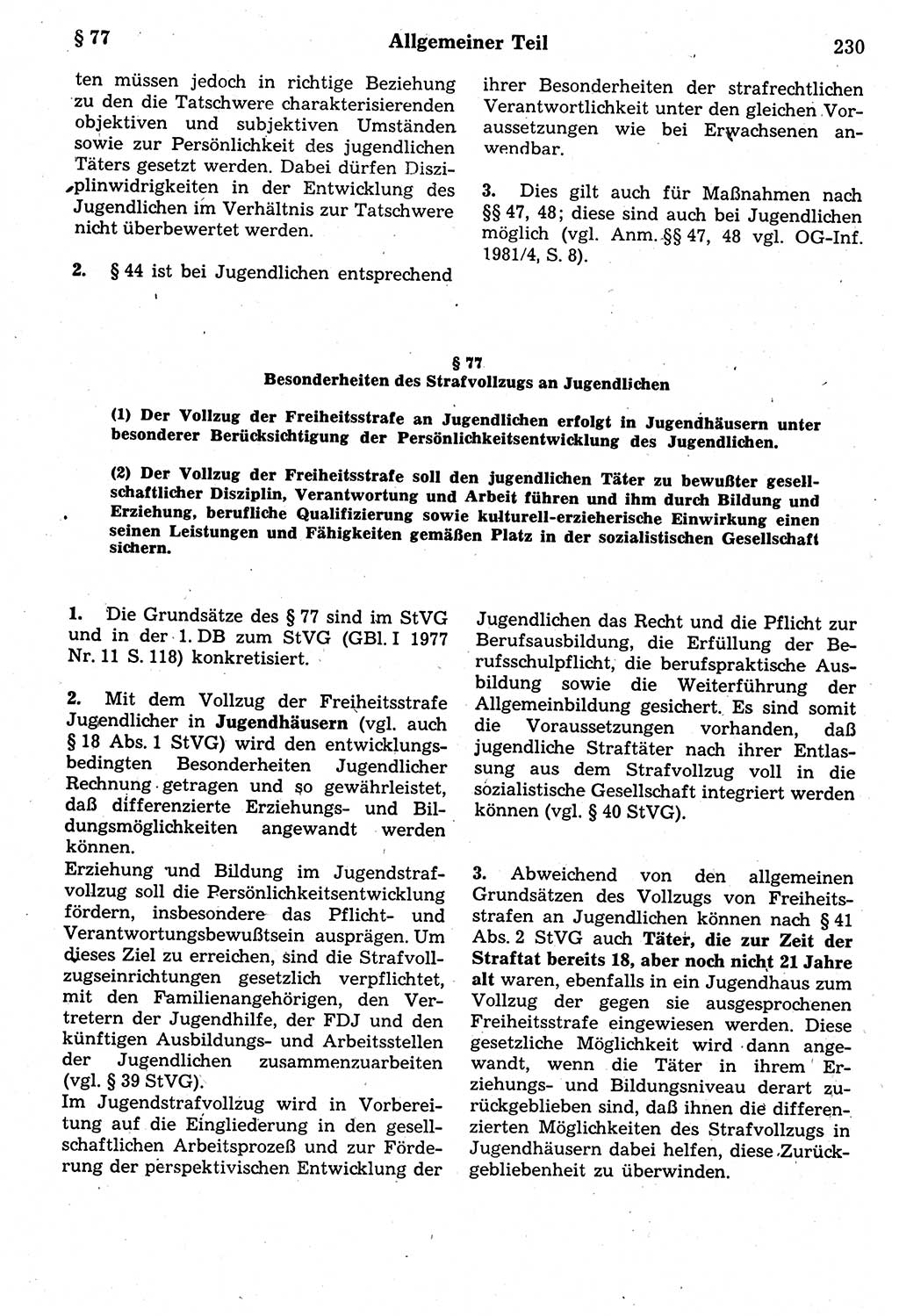 Strafrecht der Deutschen Demokratischen Republik (DDR), Kommentar zum Strafgesetzbuch (StGB) 1987, Seite 230 (Strafr. DDR Komm. StGB 1987, S. 230)