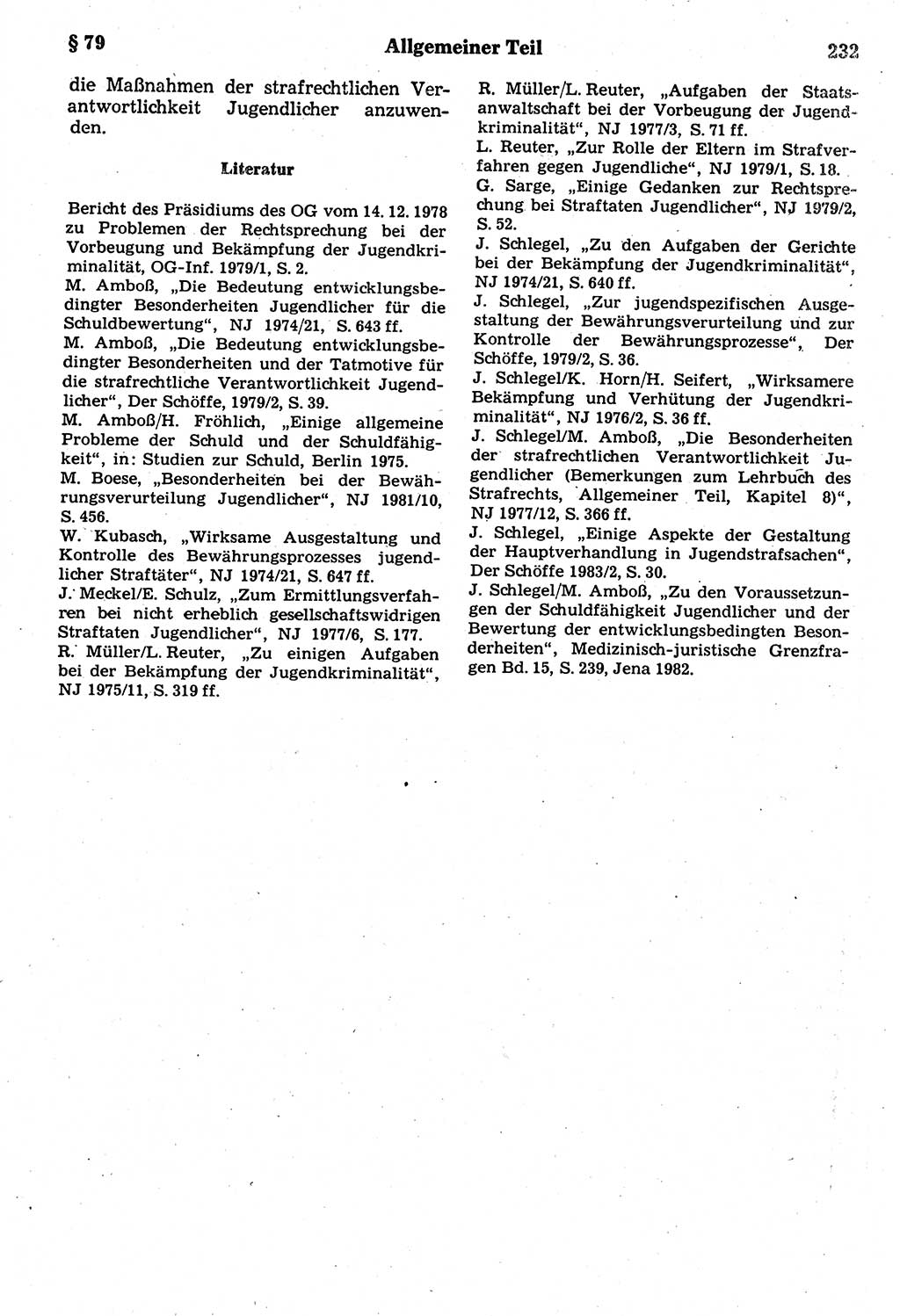 Strafrecht der Deutschen Demokratischen Republik (DDR), Kommentar zum Strafgesetzbuch (StGB) 1987, Seite 232 (Strafr. DDR Komm. StGB 1987, S. 232)