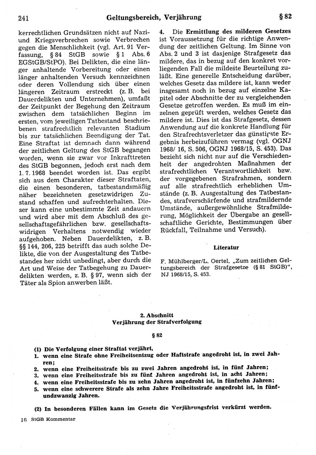 Strafrecht der Deutschen Demokratischen Republik (DDR), Kommentar zum Strafgesetzbuch (StGB) 1987, Seite 241 (Strafr. DDR Komm. StGB 1987, S. 241)