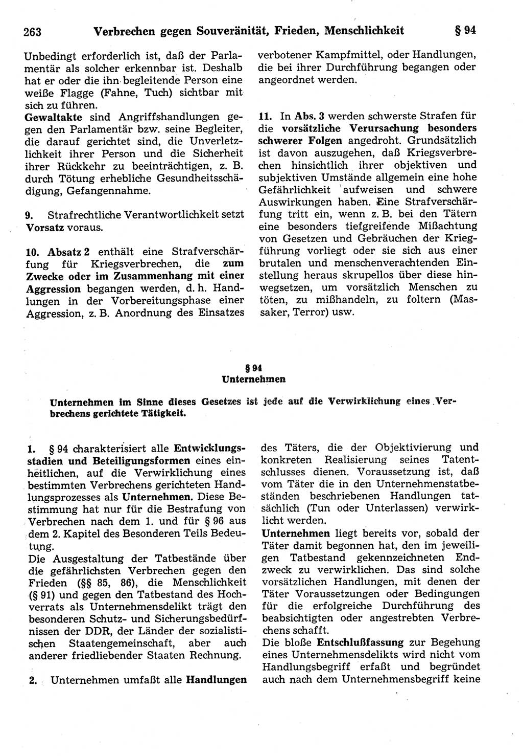 Strafrecht der Deutschen Demokratischen Republik (DDR), Kommentar zum Strafgesetzbuch (StGB) 1987, Seite 263 (Strafr. DDR Komm. StGB 1987, S. 263)