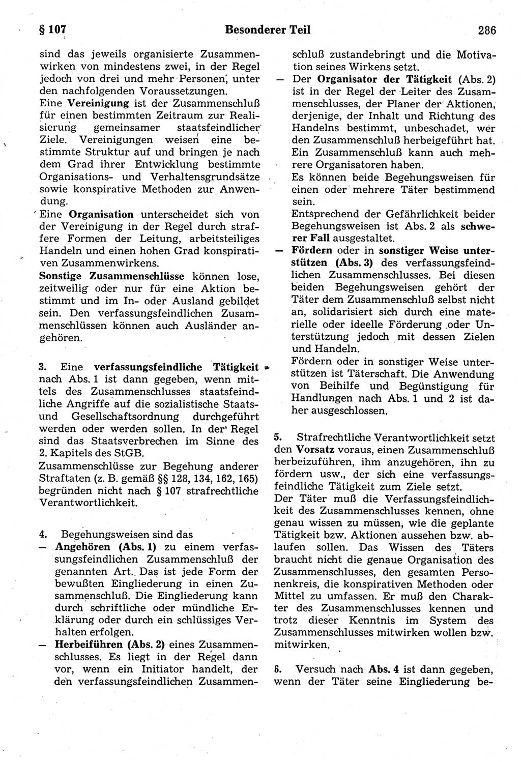 Strafrecht der Deutschen Demokratischen Republik (DDR), Kommentar zum Strafgesetzbuch (StGB) 1987, Seite 286 (Strafr. DDR Komm. StGB 1987, S. 286)