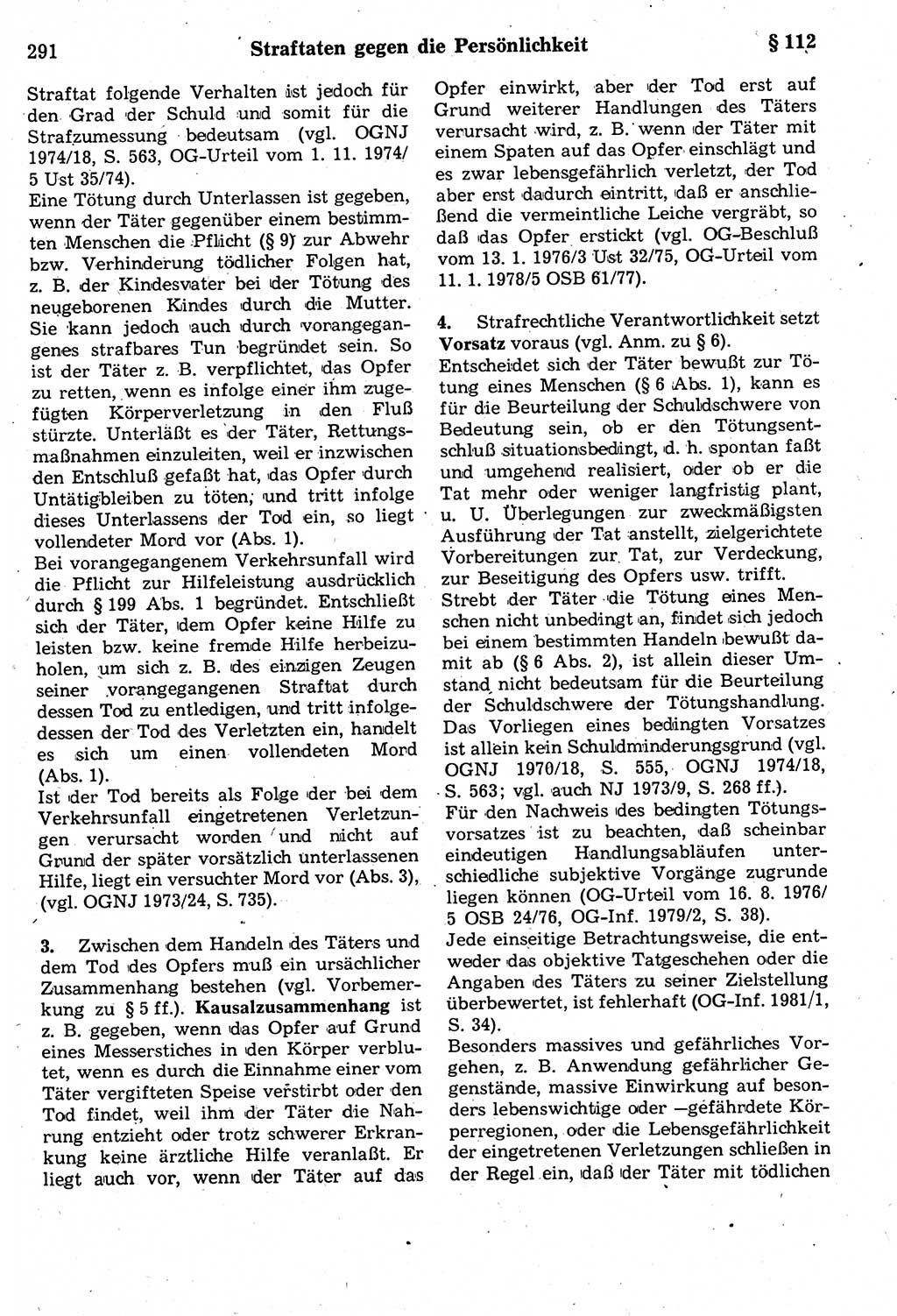 Strafrecht der Deutschen Demokratischen Republik (DDR), Kommentar zum Strafgesetzbuch (StGB) 1987, Seite 291 (Strafr. DDR Komm. StGB 1987, S. 291)