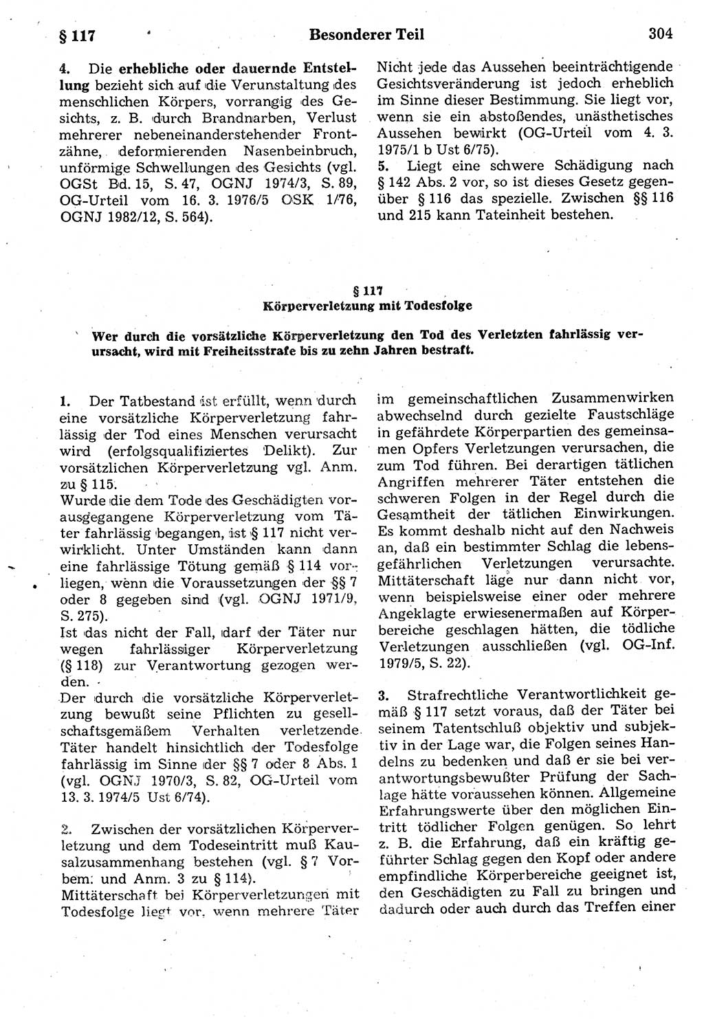 Strafrecht der Deutschen Demokratischen Republik (DDR), Kommentar zum Strafgesetzbuch (StGB) 1987, Seite 304 (Strafr. DDR Komm. StGB 1987, S. 304)