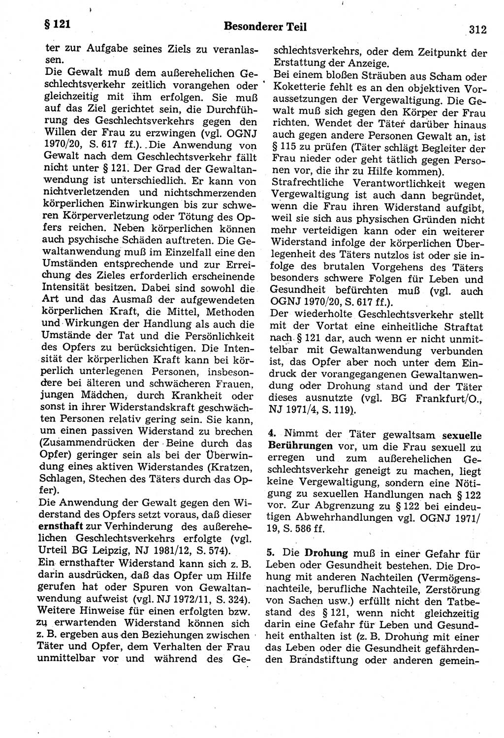 Strafrecht der Deutschen Demokratischen Republik (DDR), Kommentar zum Strafgesetzbuch (StGB) 1987, Seite 312 (Strafr. DDR Komm. StGB 1987, S. 312)