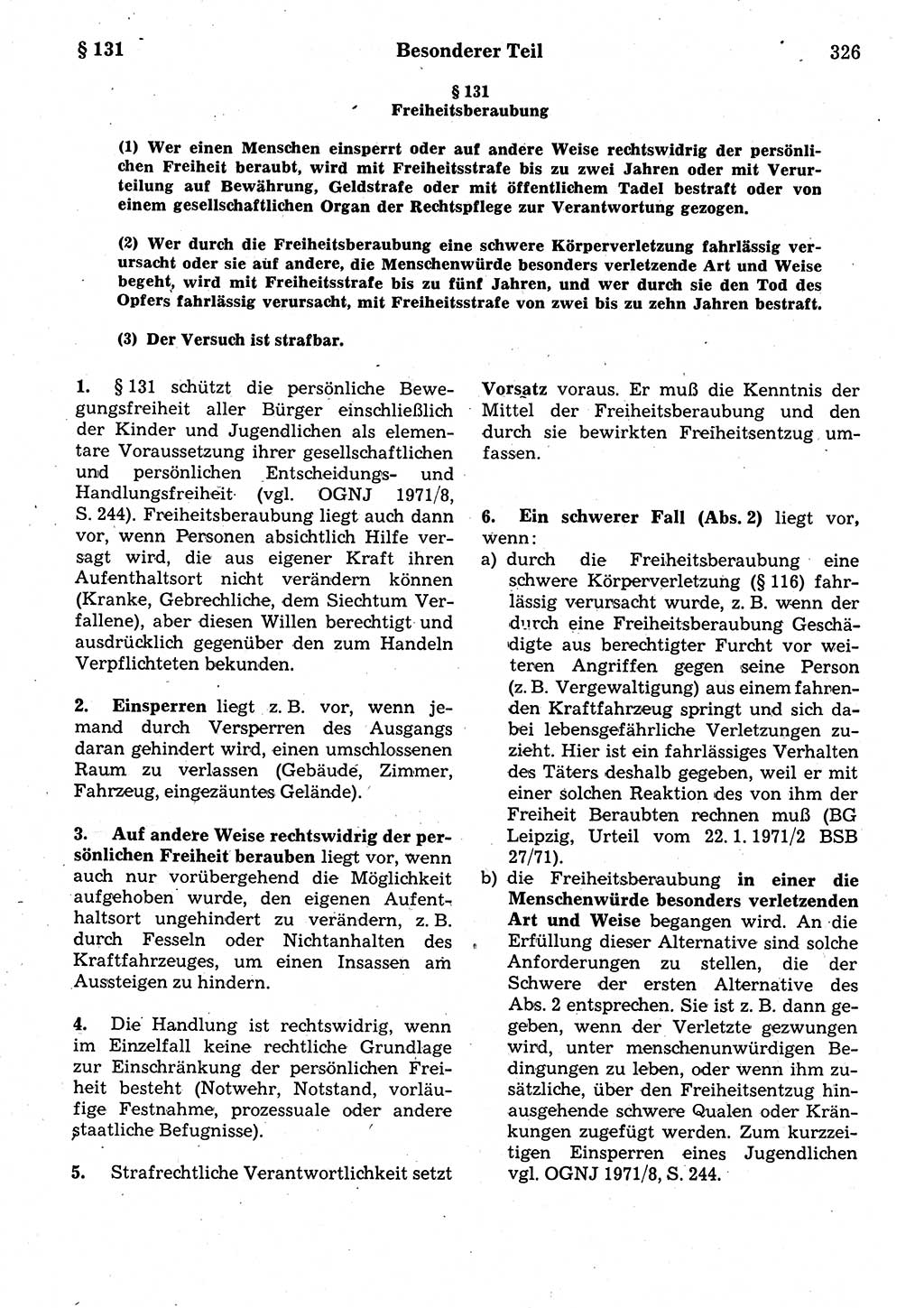 Strafrecht der Deutschen Demokratischen Republik (DDR), Kommentar zum Strafgesetzbuch (StGB) 1987, Seite 326 (Strafr. DDR Komm. StGB 1987, S. 326)