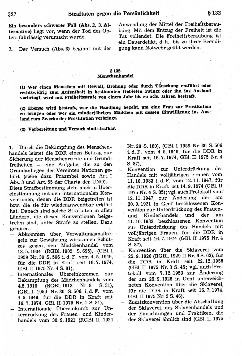 Strafrecht der Deutschen Demokratischen Republik (DDR), Kommentar zum Strafgesetzbuch (StGB) 1987, Seite 327 (Strafr. DDR Komm. StGB 1987, S. 327)