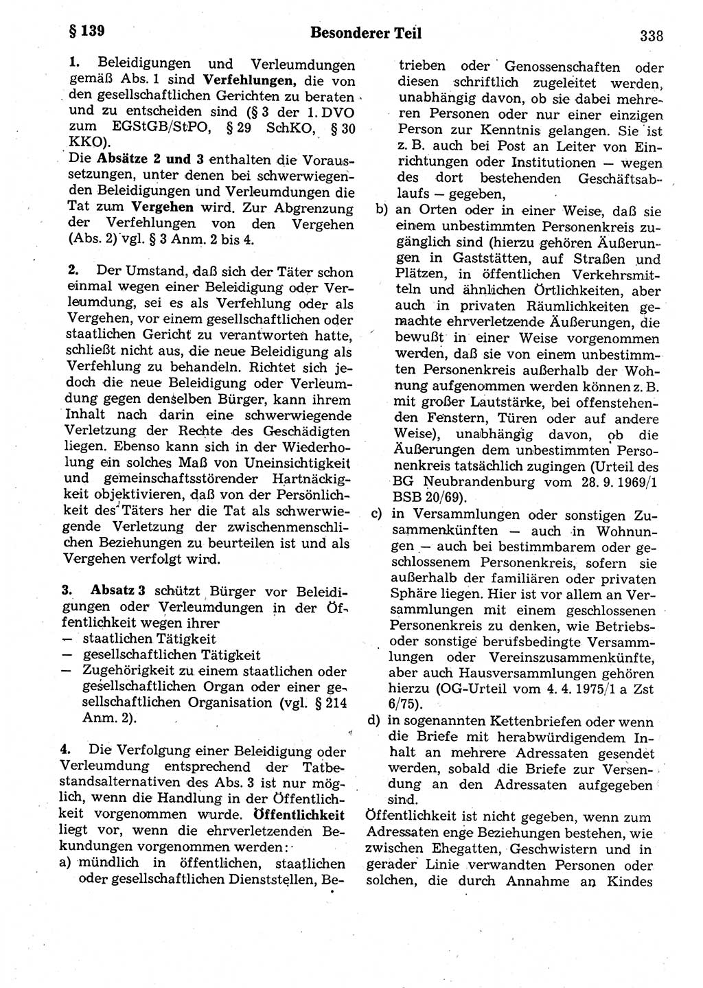 Strafrecht der Deutschen Demokratischen Republik (DDR), Kommentar zum Strafgesetzbuch (StGB) 1987, Seite 338 (Strafr. DDR Komm. StGB 1987, S. 338)
