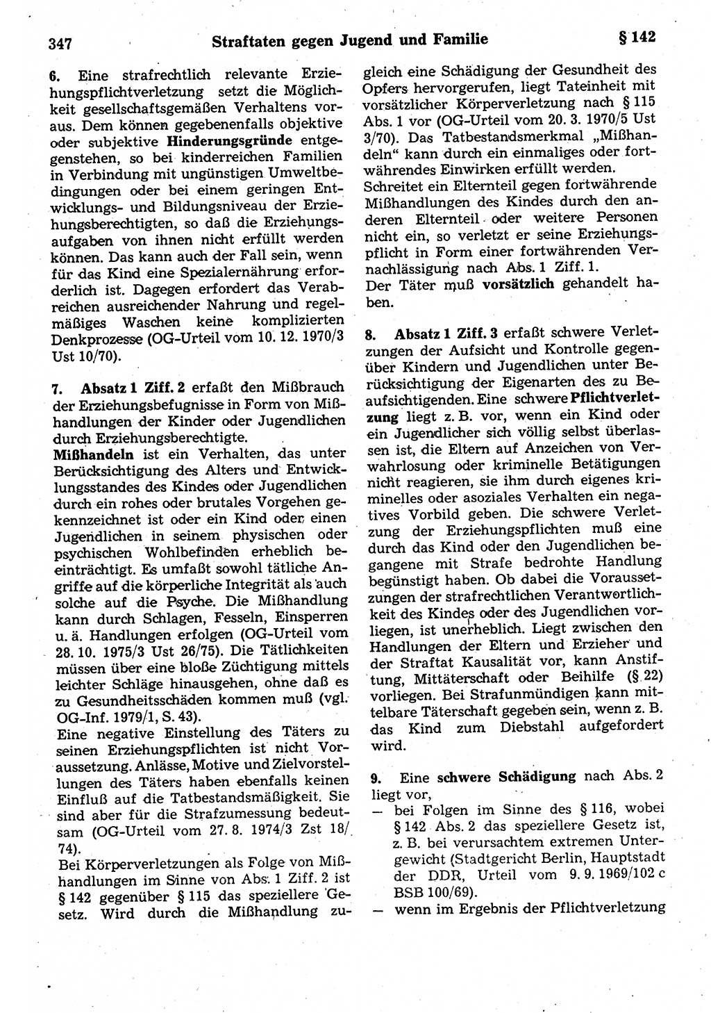 Strafrecht der Deutschen Demokratischen Republik (DDR), Kommentar zum Strafgesetzbuch (StGB) 1987, Seite 347 (Strafr. DDR Komm. StGB 1987, S. 347)