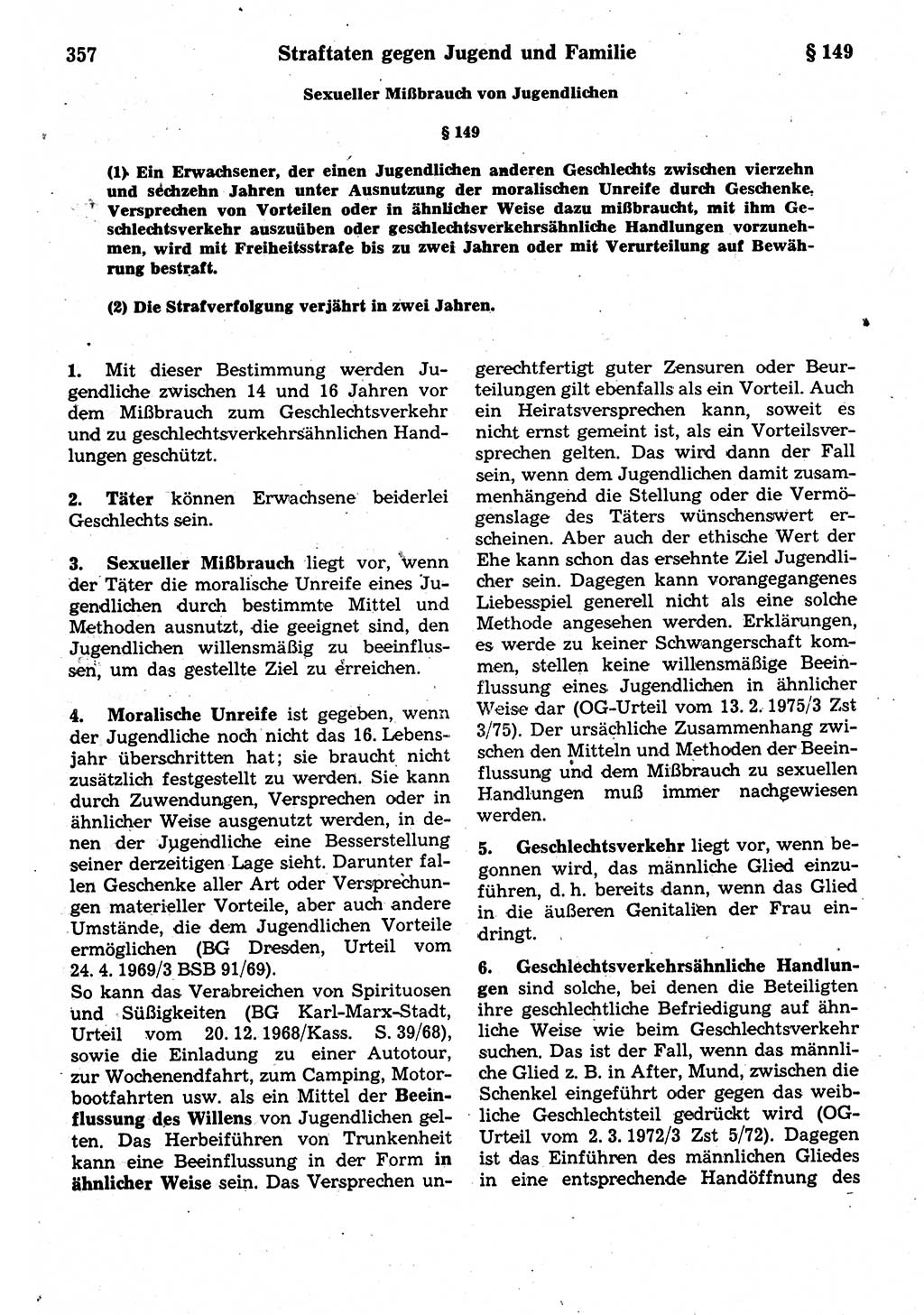 Strafrecht der Deutschen Demokratischen Republik (DDR), Kommentar zum Strafgesetzbuch (StGB) 1987, Seite 357 (Strafr. DDR Komm. StGB 1987, S. 357)