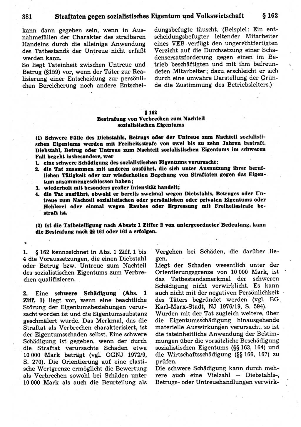 Strafrecht der Deutschen Demokratischen Republik (DDR), Kommentar zum Strafgesetzbuch (StGB) 1987, Seite 381 (Strafr. DDR Komm. StGB 1987, S. 381)