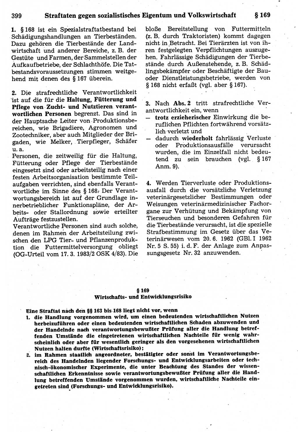 Strafrecht der Deutschen Demokratischen Republik (DDR), Kommentar zum Strafgesetzbuch (StGB) 1987, Seite 399 (Strafr. DDR Komm. StGB 1987, S. 399)