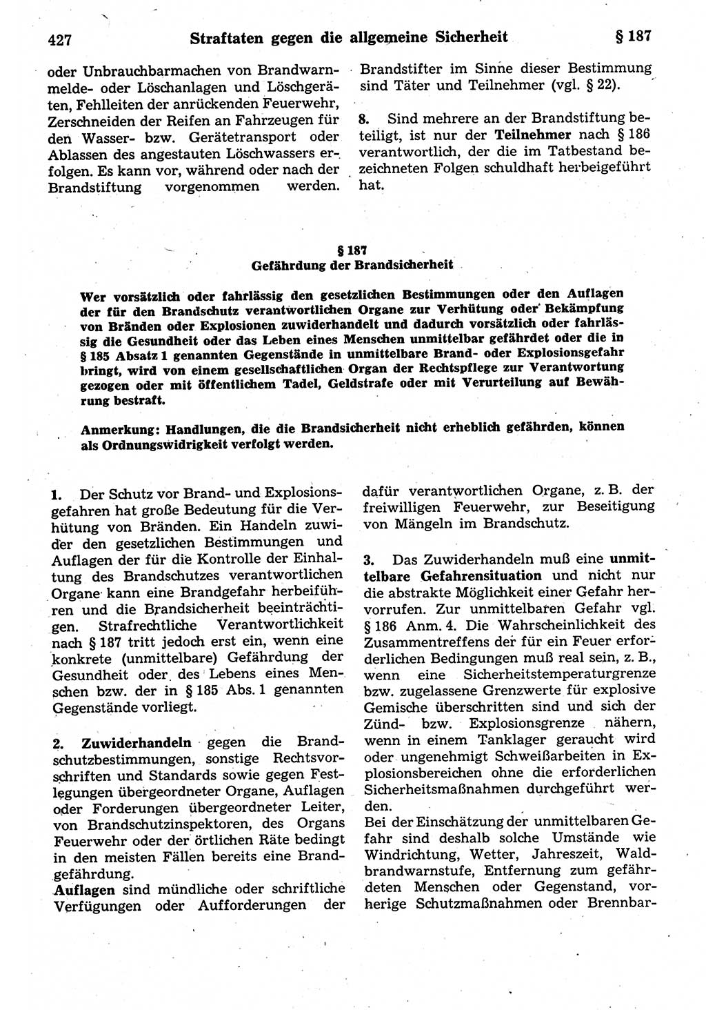 Strafrecht der Deutschen Demokratischen Republik (DDR), Kommentar zum Strafgesetzbuch (StGB) 1987, Seite 427 (Strafr. DDR Komm. StGB 1987, S. 427)