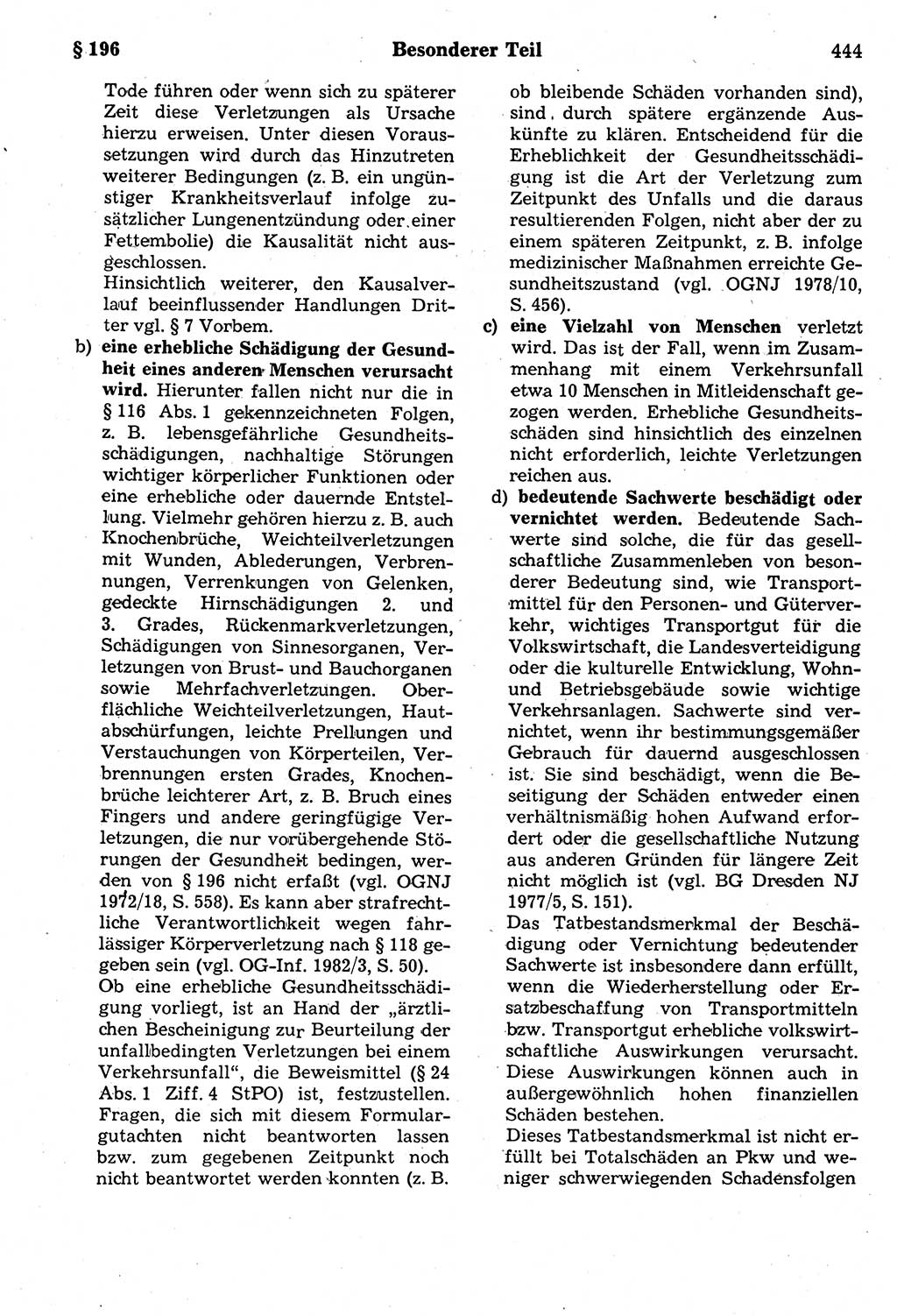 Strafrecht der Deutschen Demokratischen Republik (DDR), Kommentar zum Strafgesetzbuch (StGB) 1987, Seite 444 (Strafr. DDR Komm. StGB 1987, S. 444)