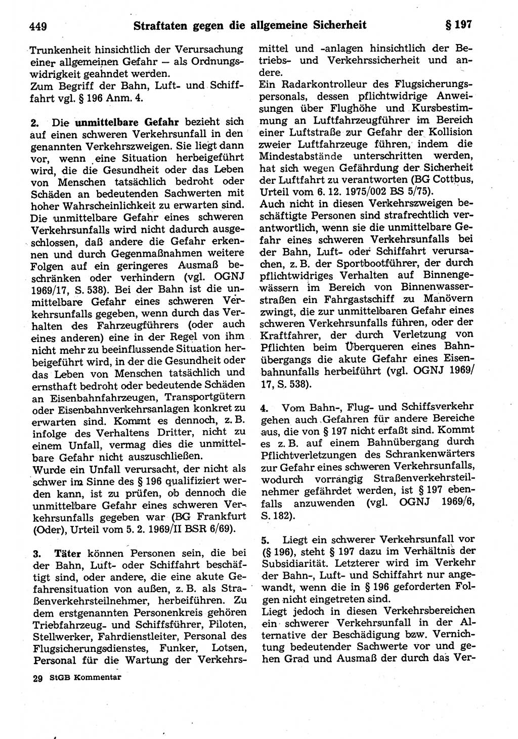 Strafrecht der Deutschen Demokratischen Republik (DDR), Kommentar zum Strafgesetzbuch (StGB) 1987, Seite 449 (Strafr. DDR Komm. StGB 1987, S. 449)