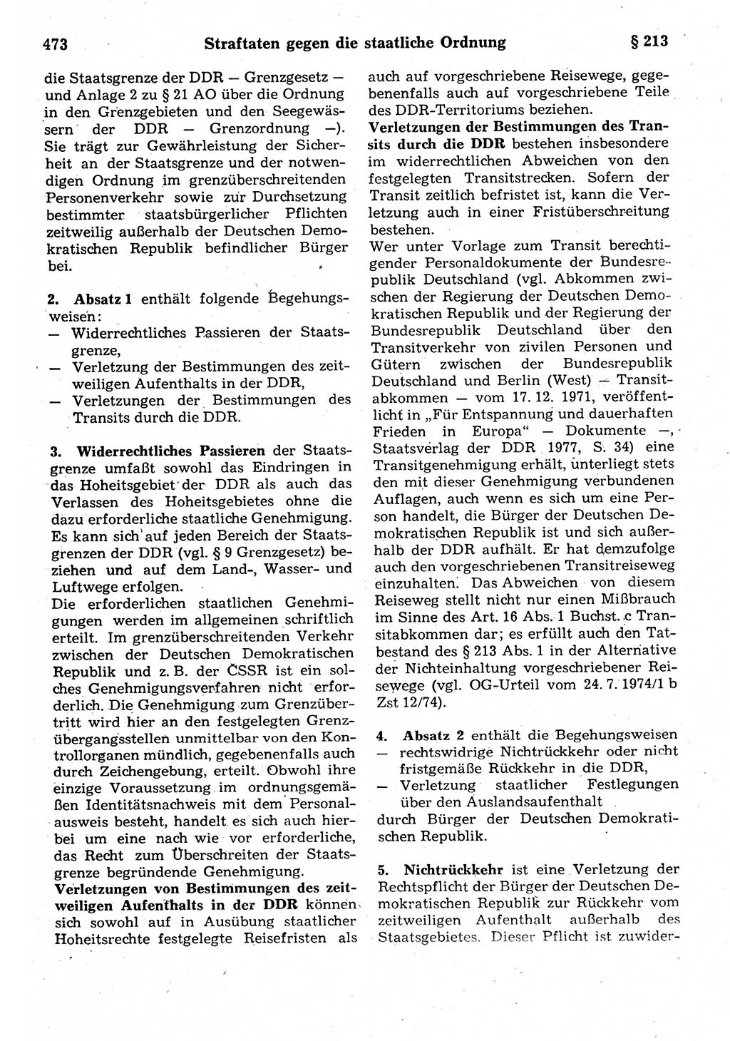 Strafrecht der Deutschen Demokratischen Republik (DDR), Kommentar zum Strafgesetzbuch (StGB) 1987, Seite 473 (Strafr. DDR Komm. StGB 1987, S. 473)