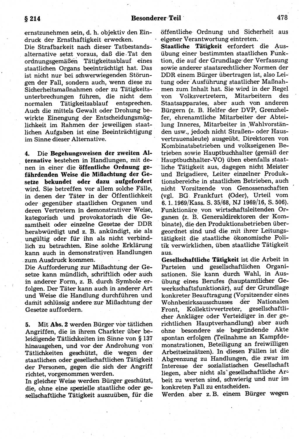 Strafrecht der Deutschen Demokratischen Republik (DDR), Kommentar zum Strafgesetzbuch (StGB) 1987, Seite 478 (Strafr. DDR Komm. StGB 1987, S. 478)