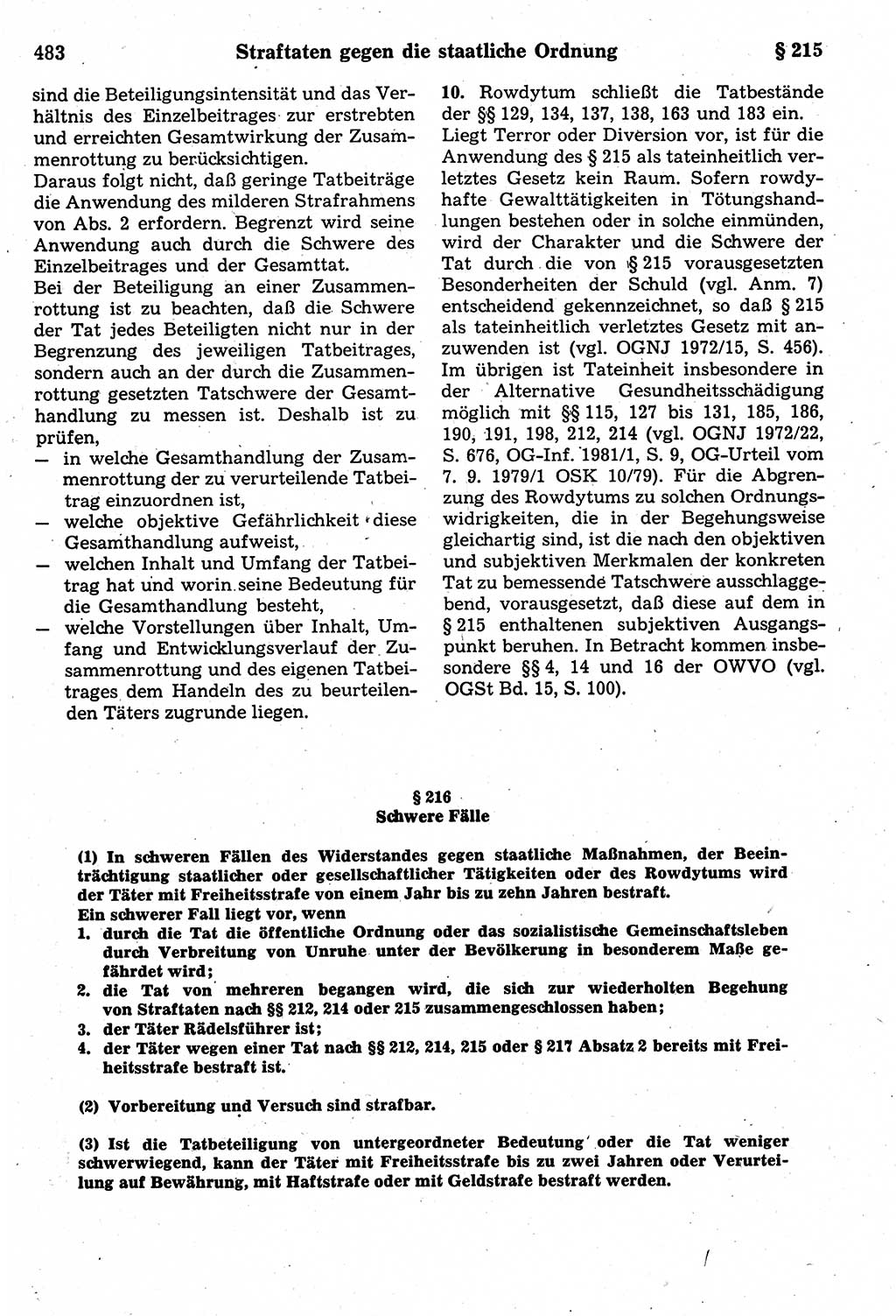 Strafrecht der Deutschen Demokratischen Republik (DDR), Kommentar zum Strafgesetzbuch (StGB) 1987, Seite 483 (Strafr. DDR Komm. StGB 1987, S. 483)