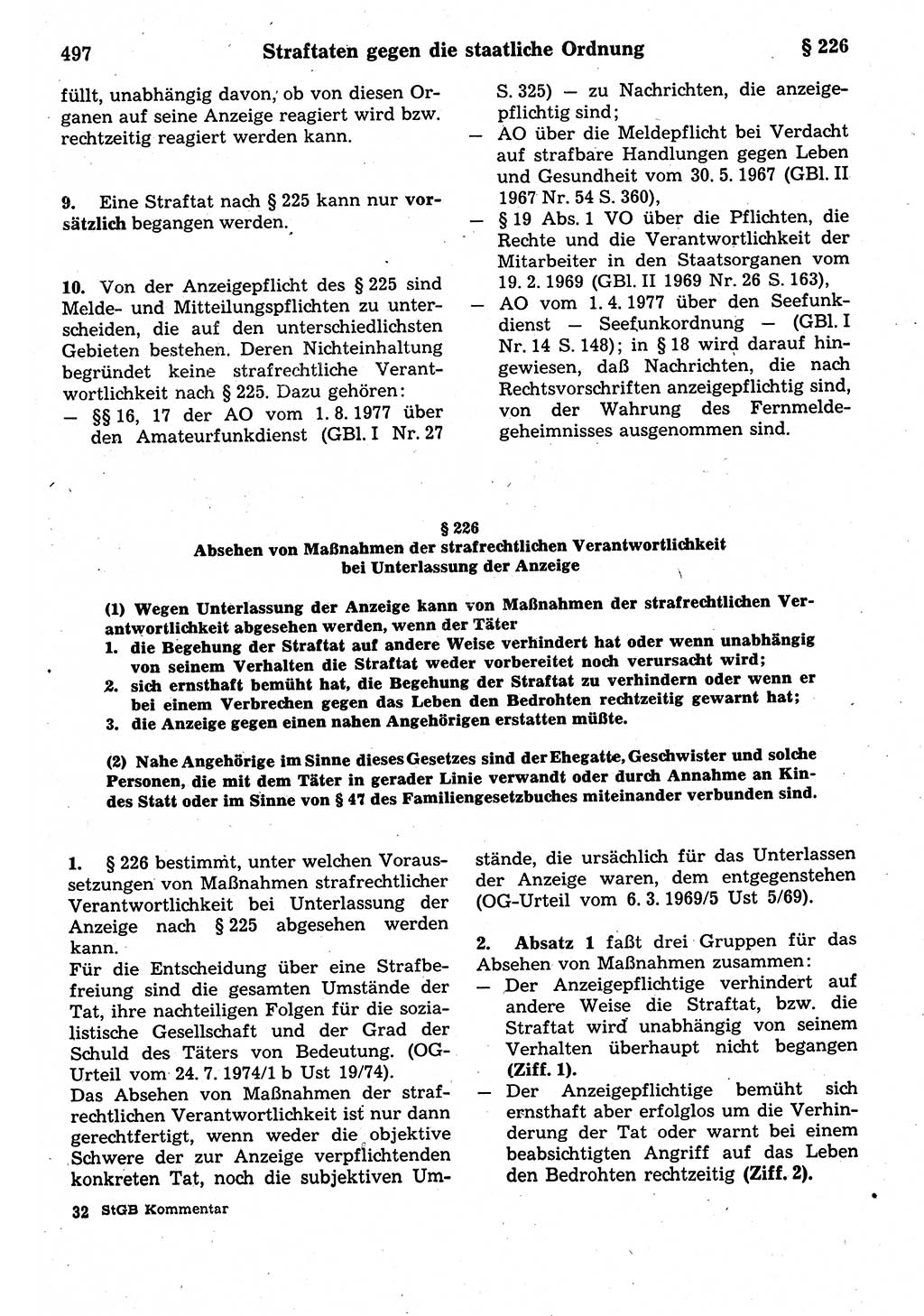 Strafrecht der Deutschen Demokratischen Republik (DDR), Kommentar zum Strafgesetzbuch (StGB) 1987, Seite 497 (Strafr. DDR Komm. StGB 1987, S. 497)