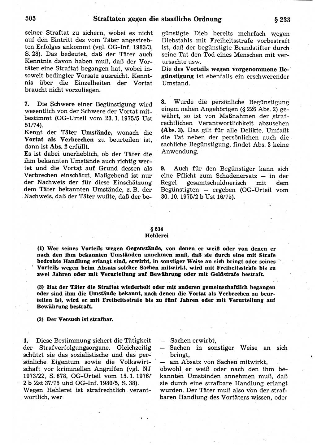 Strafrecht der Deutschen Demokratischen Republik (DDR), Kommentar zum Strafgesetzbuch (StGB) 1987, Seite 505 (Strafr. DDR Komm. StGB 1987, S. 505)