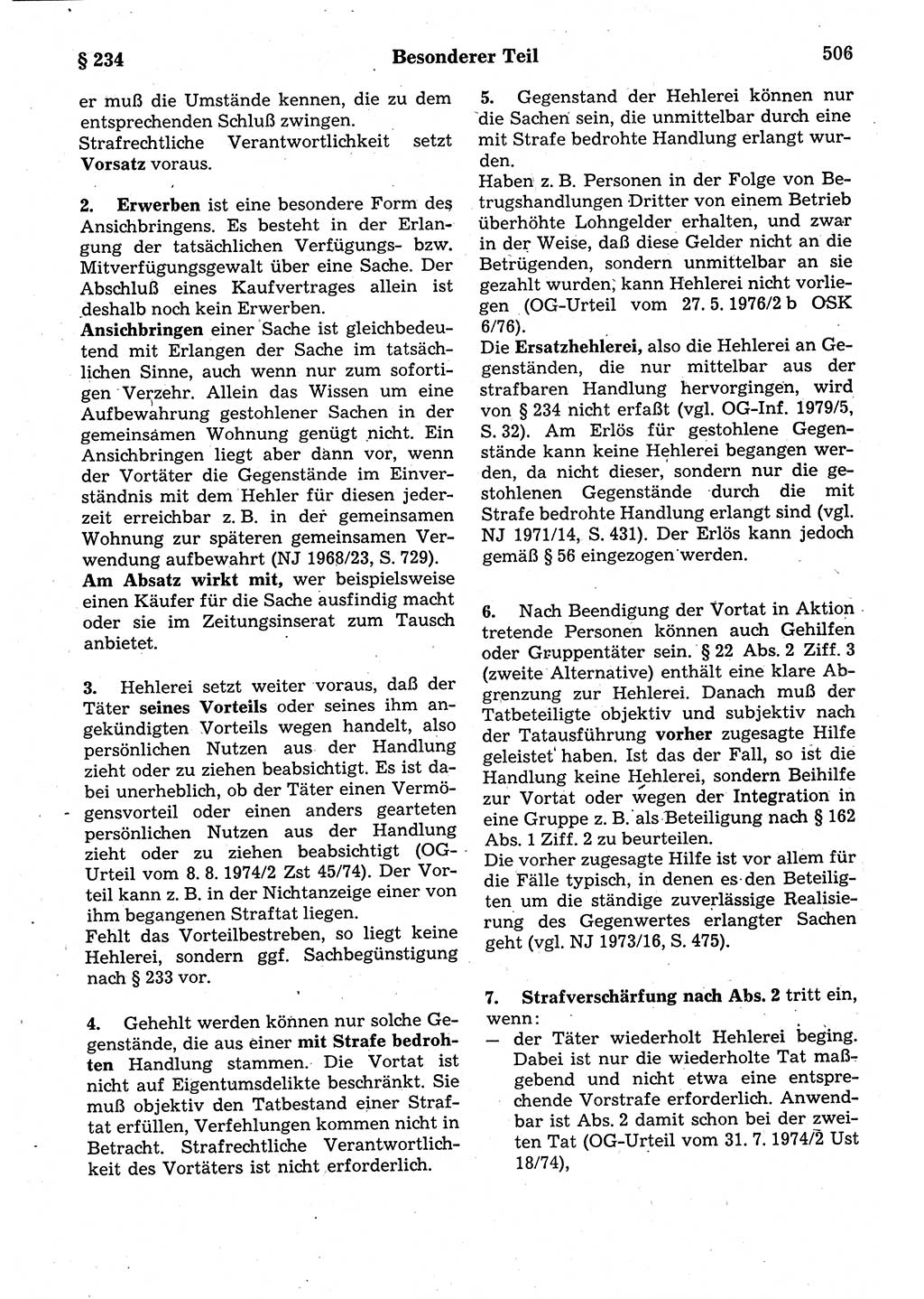Strafrecht der Deutschen Demokratischen Republik (DDR), Kommentar zum Strafgesetzbuch (StGB) 1987, Seite 506 (Strafr. DDR Komm. StGB 1987, S. 506)