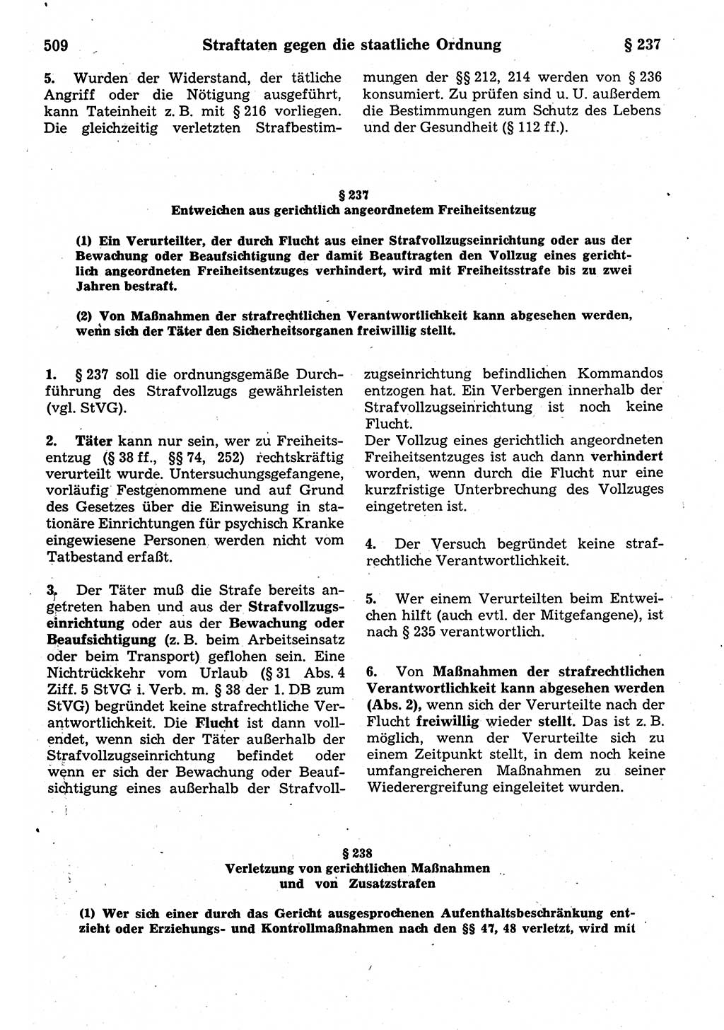 Strafrecht der Deutschen Demokratischen Republik (DDR), Kommentar zum Strafgesetzbuch (StGB) 1987, Seite 509 (Strafr. DDR Komm. StGB 1987, S. 509)
