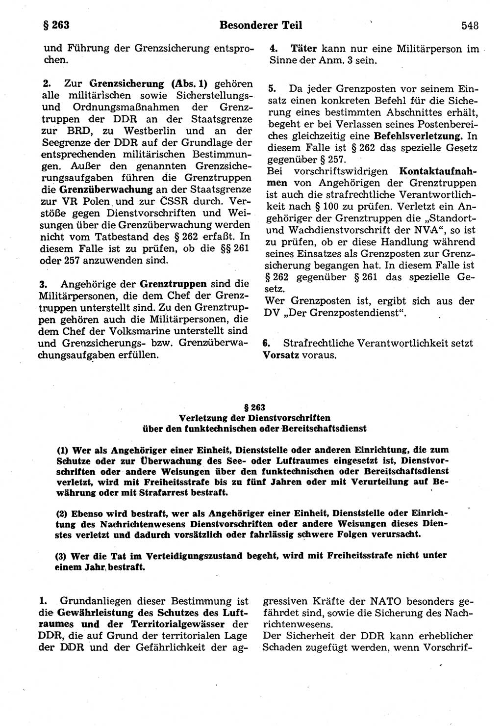 Strafrecht der Deutschen Demokratischen Republik (DDR), Kommentar zum Strafgesetzbuch (StGB) 1987, Seite 548 (Strafr. DDR Komm. StGB 1987, S. 548)