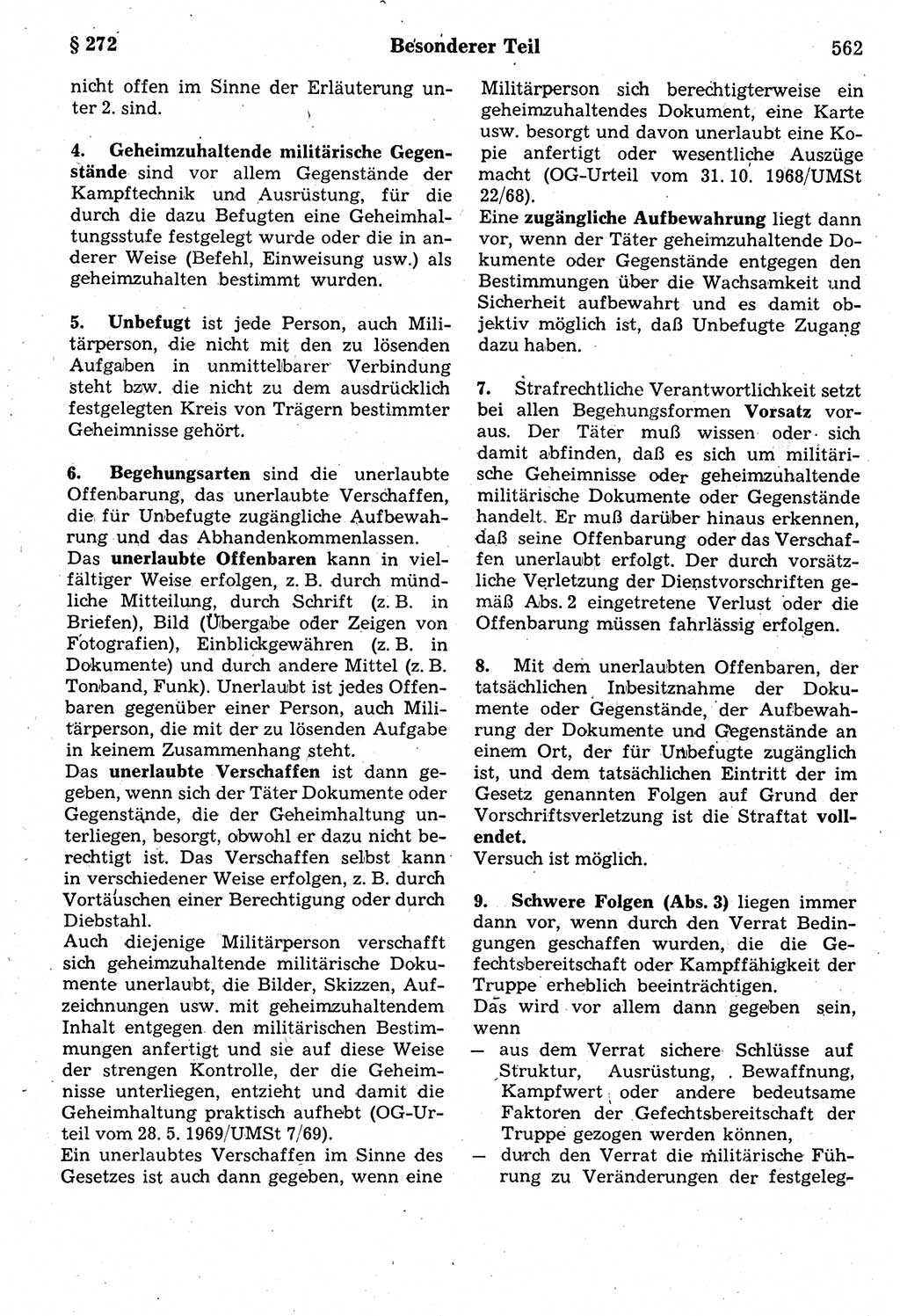 Strafrecht der Deutschen Demokratischen Republik (DDR), Kommentar zum Strafgesetzbuch (StGB) 1987, Seite 562 (Strafr. DDR Komm. StGB 1987, S. 562)