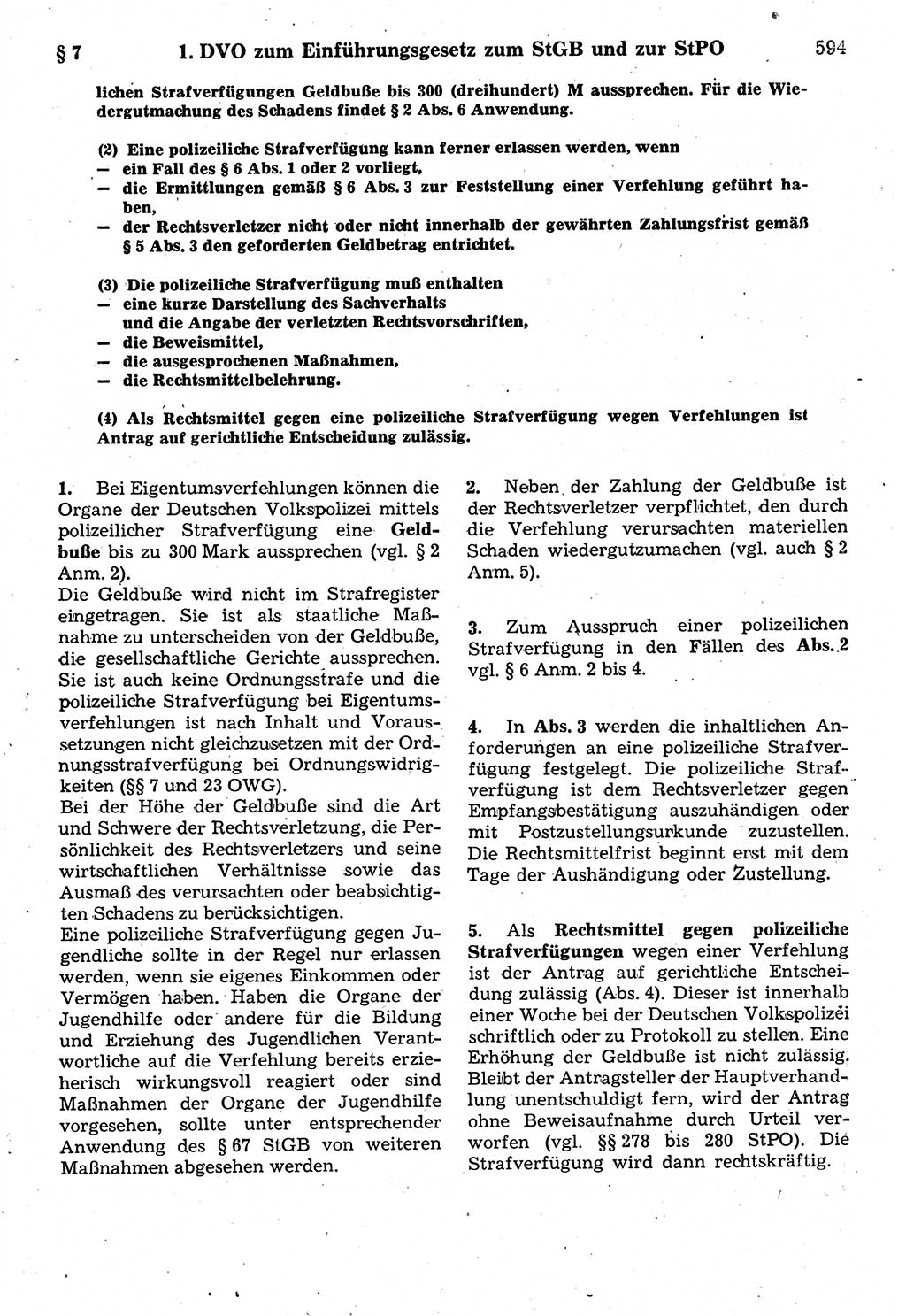 Strafrecht der Deutschen Demokratischen Republik (DDR), Kommentar zum Strafgesetzbuch (StGB) 1987, Seite 594 (Strafr. DDR Komm. StGB 1987, S. 594)