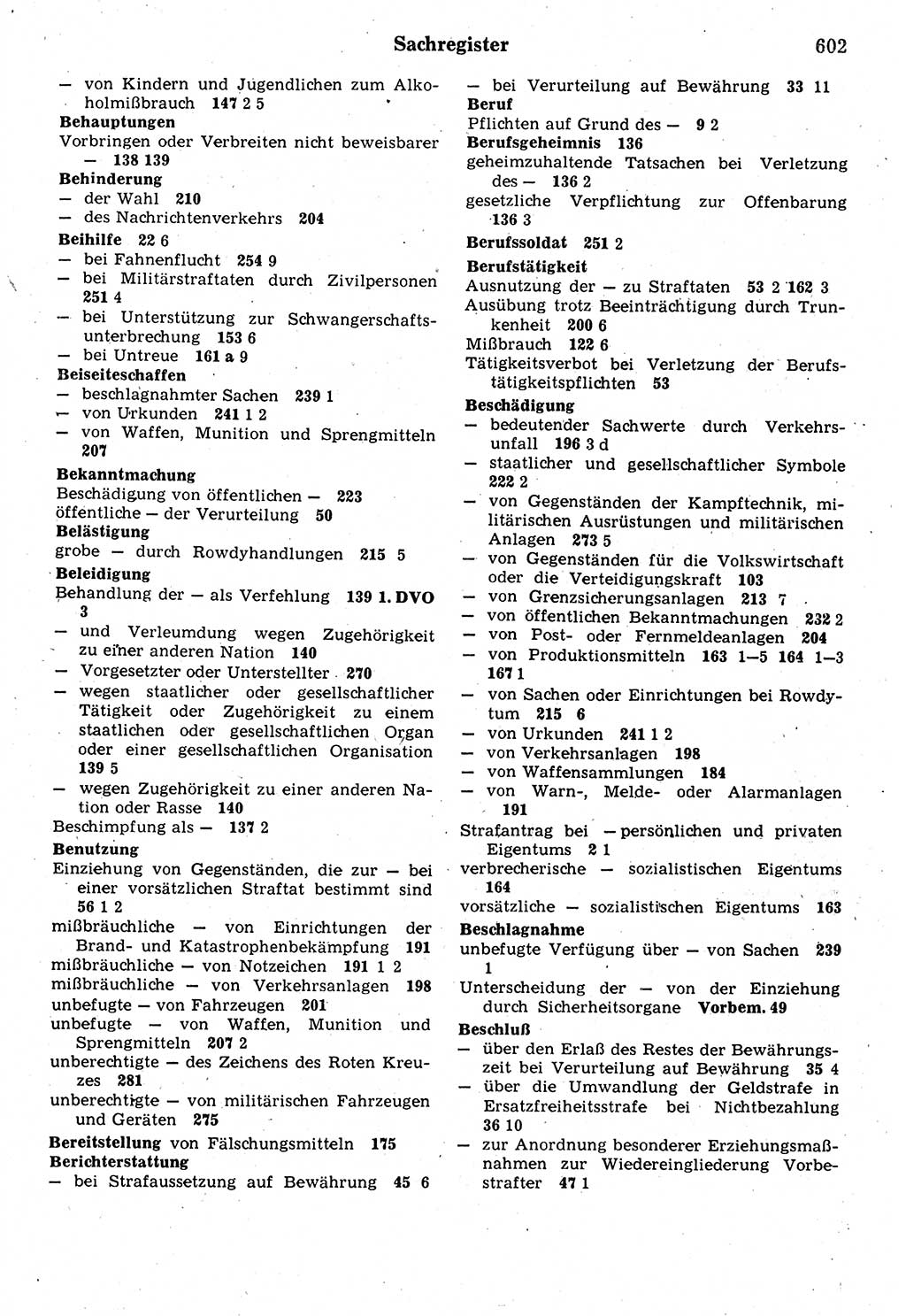 Strafrecht der Deutschen Demokratischen Republik (DDR), Kommentar zum Strafgesetzbuch (StGB) 1987, Seite 602 (Strafr. DDR Komm. StGB 1987, S. 602)