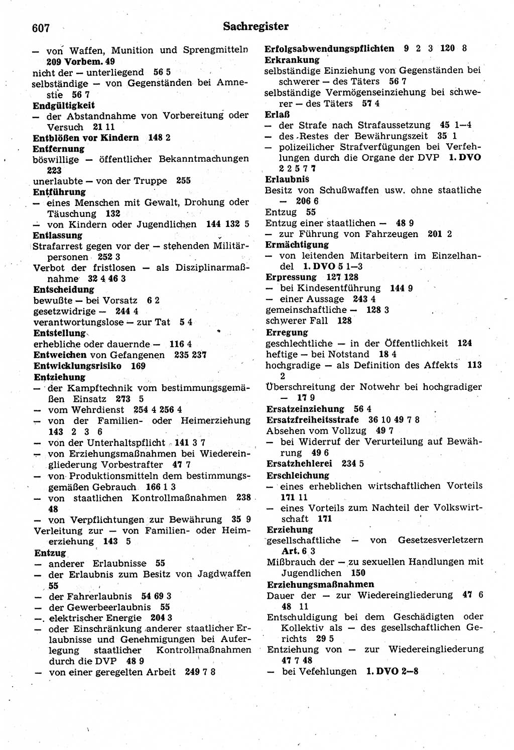 Strafrecht der Deutschen Demokratischen Republik (DDR), Kommentar zum Strafgesetzbuch (StGB) 1987, Seite 607 (Strafr. DDR Komm. StGB 1987, S. 607)
