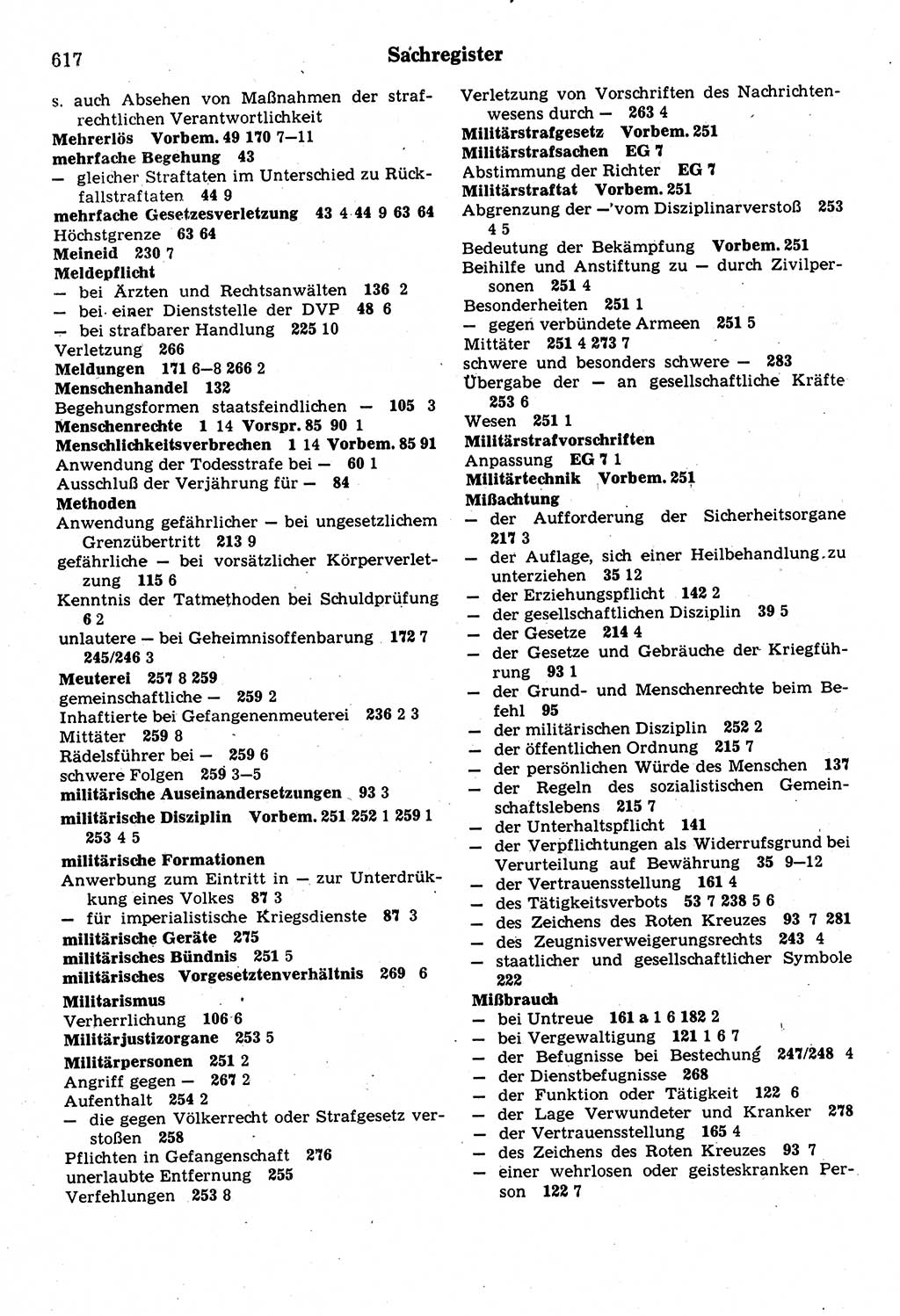 Strafrecht der Deutschen Demokratischen Republik (DDR), Kommentar zum Strafgesetzbuch (StGB) 1987, Seite 617 (Strafr. DDR Komm. StGB 1987, S. 617)