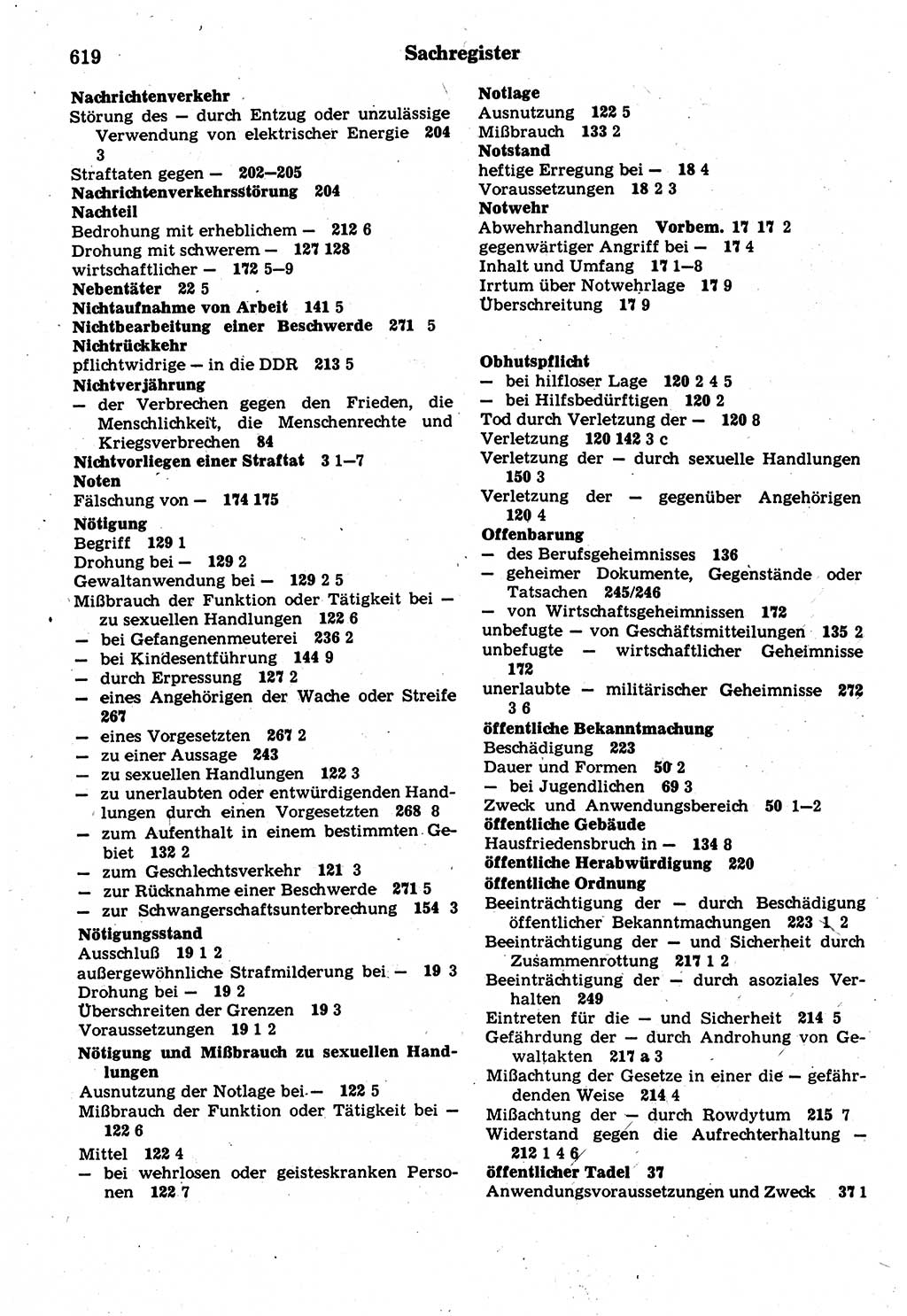 Strafrecht der Deutschen Demokratischen Republik (DDR), Kommentar zum Strafgesetzbuch (StGB) 1987, Seite 619 (Strafr. DDR Komm. StGB 1987, S. 619)