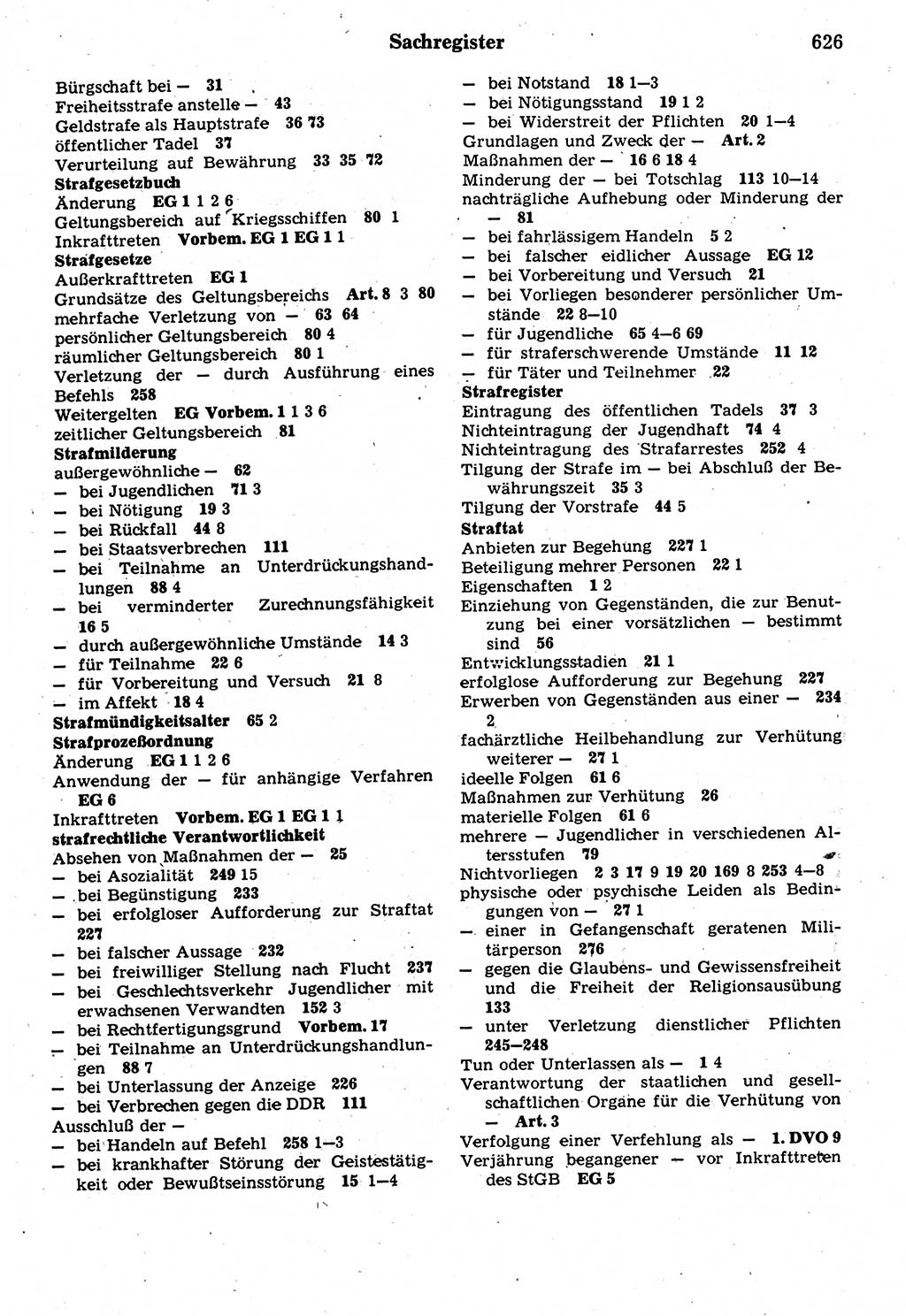 Strafrecht der Deutschen Demokratischen Republik (DDR), Kommentar zum Strafgesetzbuch (StGB) 1987, Seite 626 (Strafr. DDR Komm. StGB 1987, S. 626)