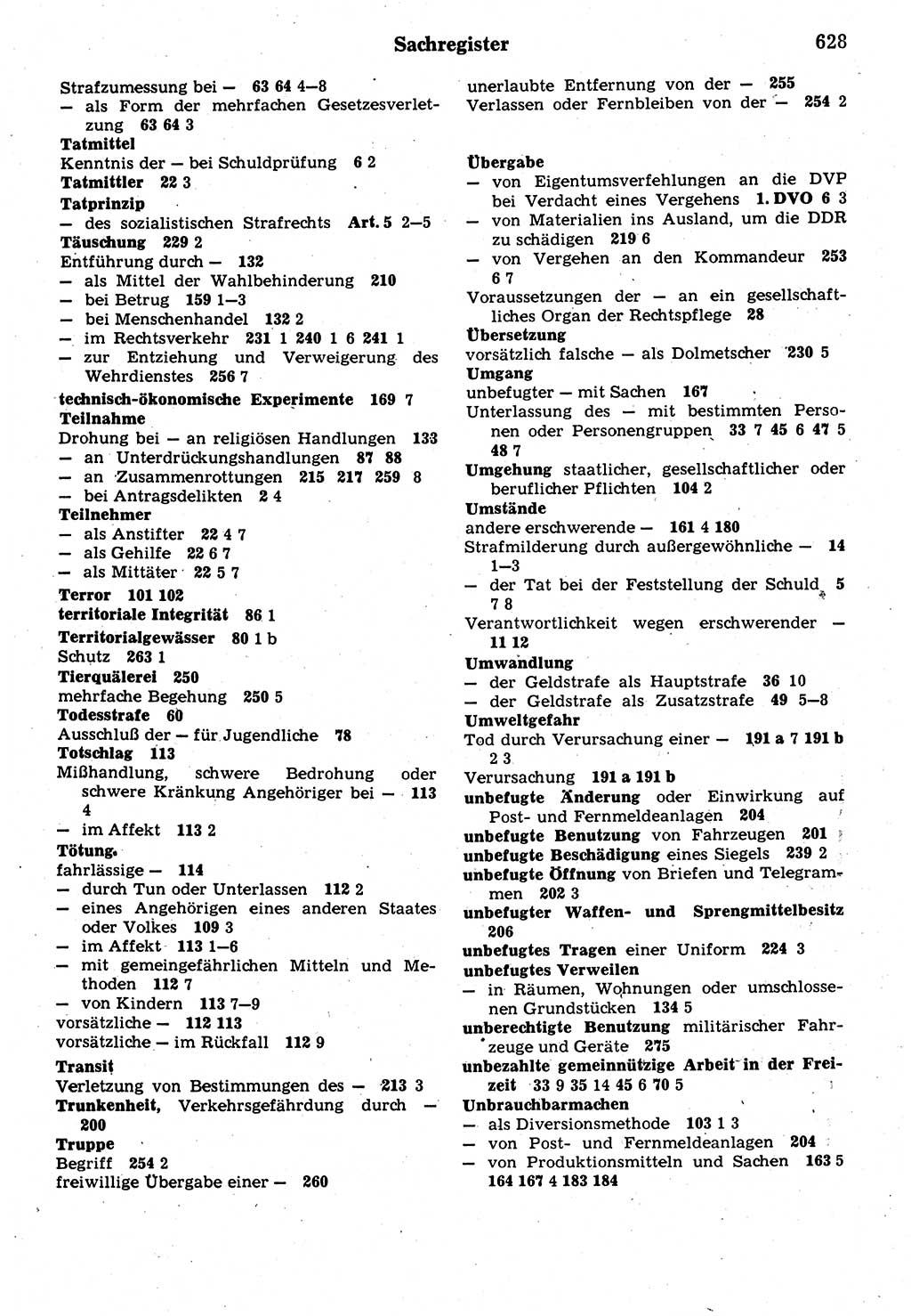 Strafrecht der Deutschen Demokratischen Republik (DDR), Kommentar zum Strafgesetzbuch (StGB) 1987, Seite 628 (Strafr. DDR Komm. StGB 1987, S. 628)