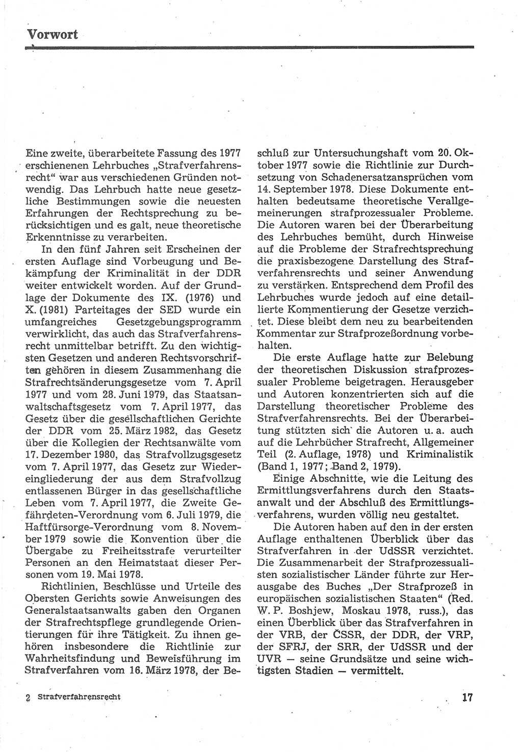 Strafverfahrensrecht [Deutsche Demokratische Republik (DDR)], Lehrbuch 1987, Seite 17 (Strafverf.-R. DDR Lb. 1987, S. 17)