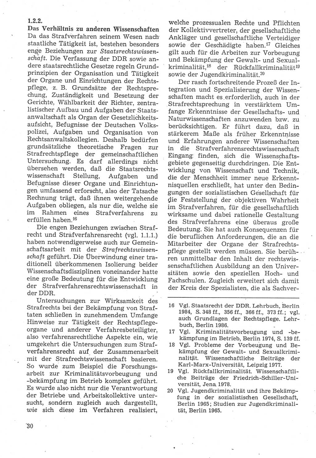 Strafverfahrensrecht [Deutsche Demokratische Republik (DDR)], Lehrbuch 1987, Seite 30 (Strafverf.-R. DDR Lb. 1987, S. 30)