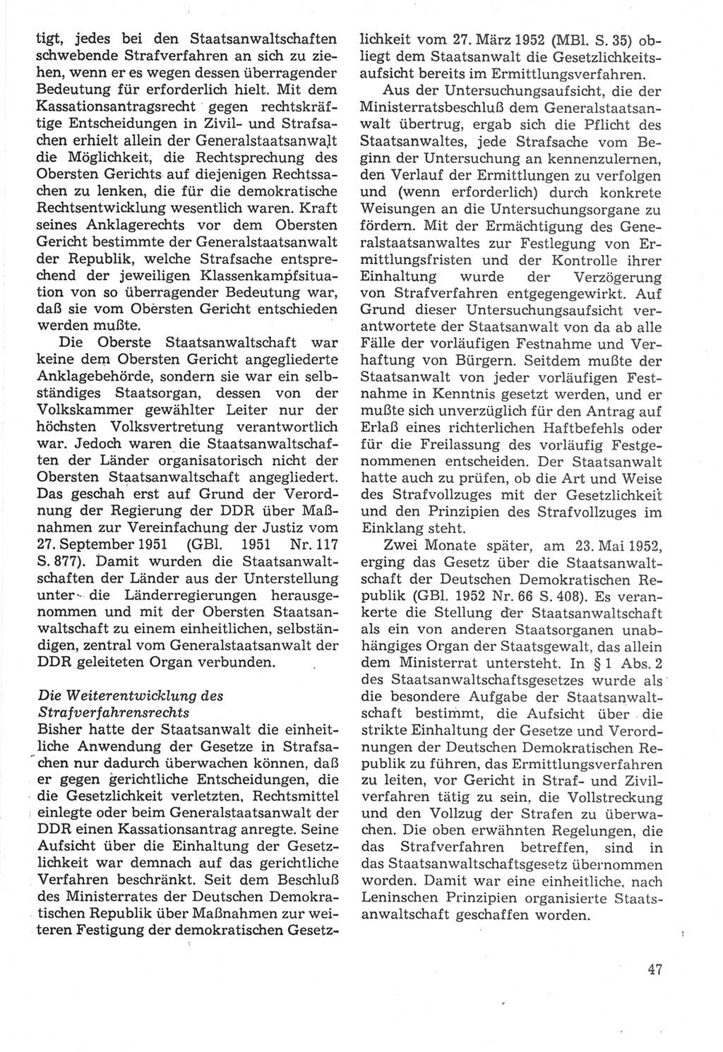 Strafverfahrensrecht [Deutsche Demokratische Republik (DDR)], Lehrbuch 1987, Seite 47 (Strafverf.-R. DDR Lb. 1987, S. 47)