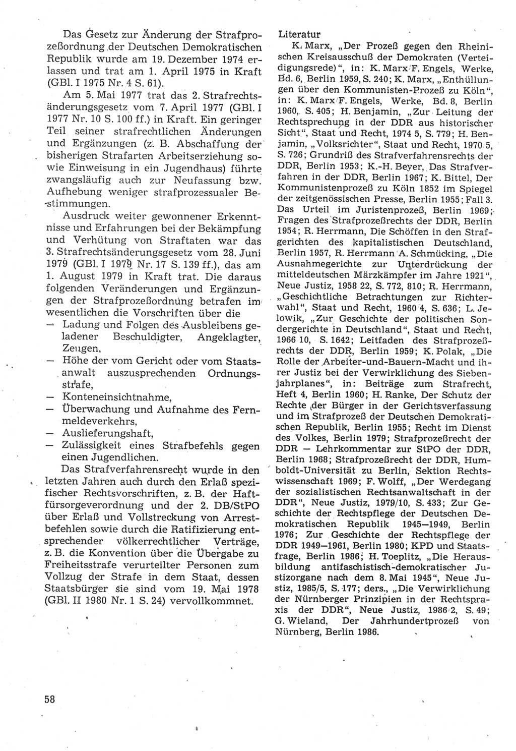Strafverfahrensrecht [Deutsche Demokratische Republik (DDR)], Lehrbuch 1987, Seite 58 (Strafverf.-R. DDR Lb. 1987, S. 58)