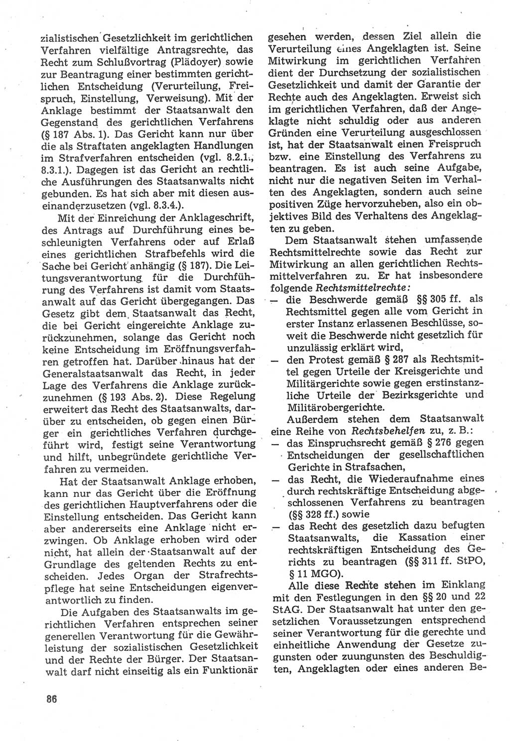 Strafverfahrensrecht [Deutsche Demokratische Republik (DDR)], Lehrbuch 1987, Seite 86 (Strafverf.-R. DDR Lb. 1987, S. 86)