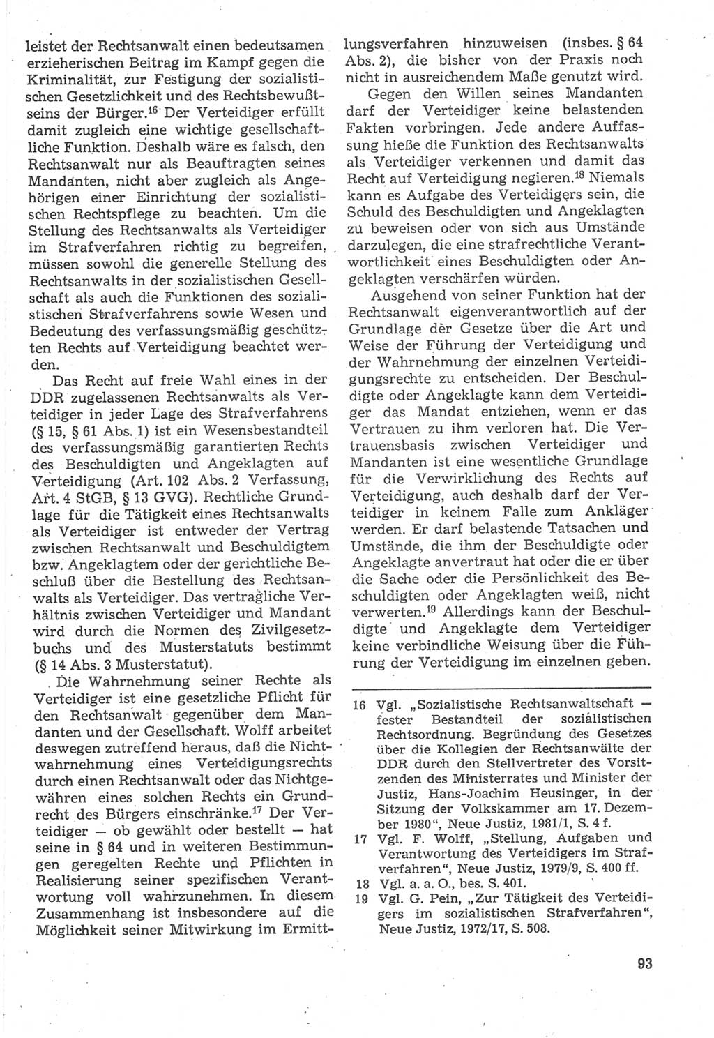 Strafverfahrensrecht [Deutsche Demokratische Republik (DDR)], Lehrbuch 1987, Seite 93 (Strafverf.-R. DDR Lb. 1987, S. 93)
