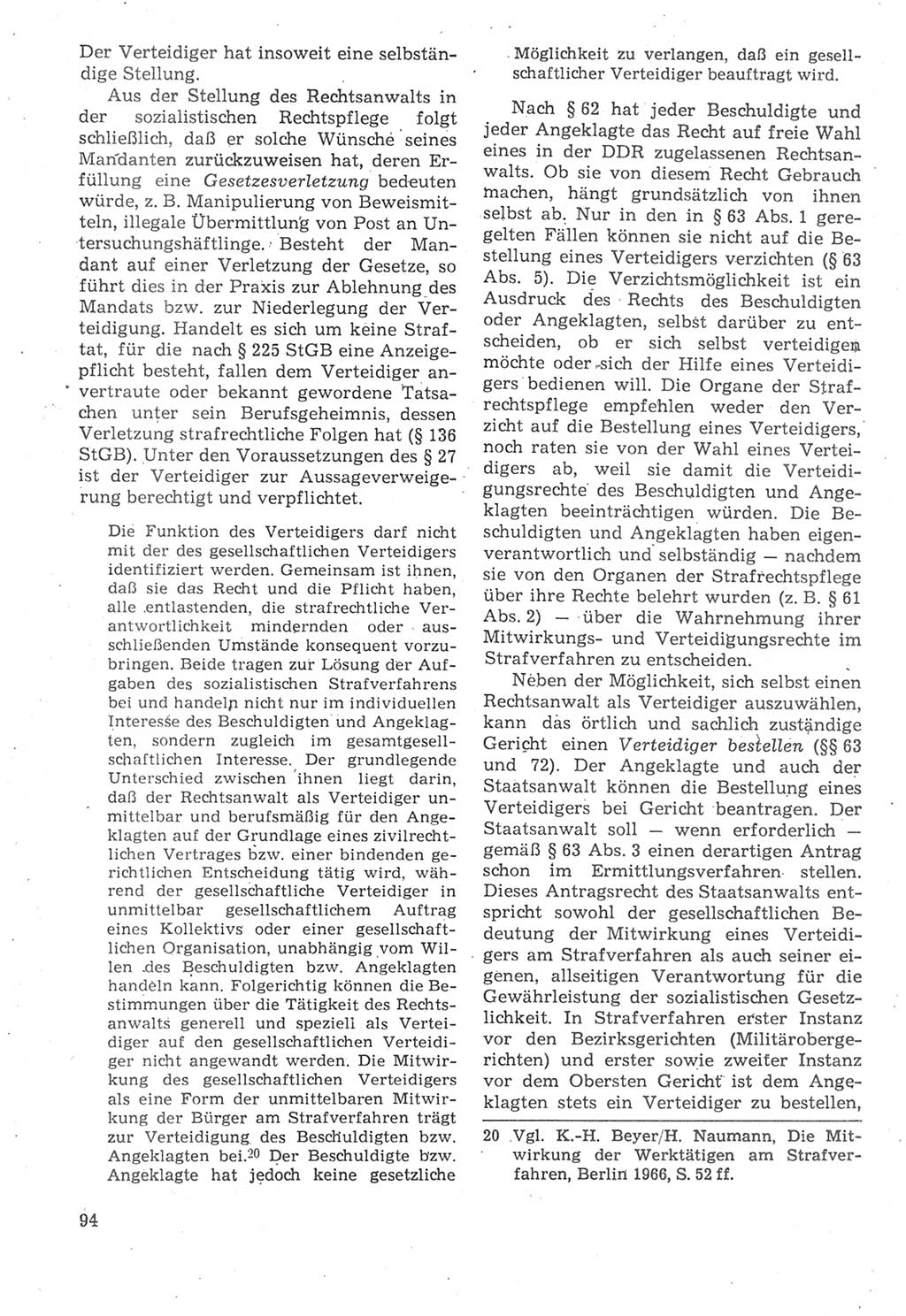 Strafverfahrensrecht [Deutsche Demokratische Republik (DDR)], Lehrbuch 1987, Seite 94 (Strafverf.-R. DDR Lb. 1987, S. 94)