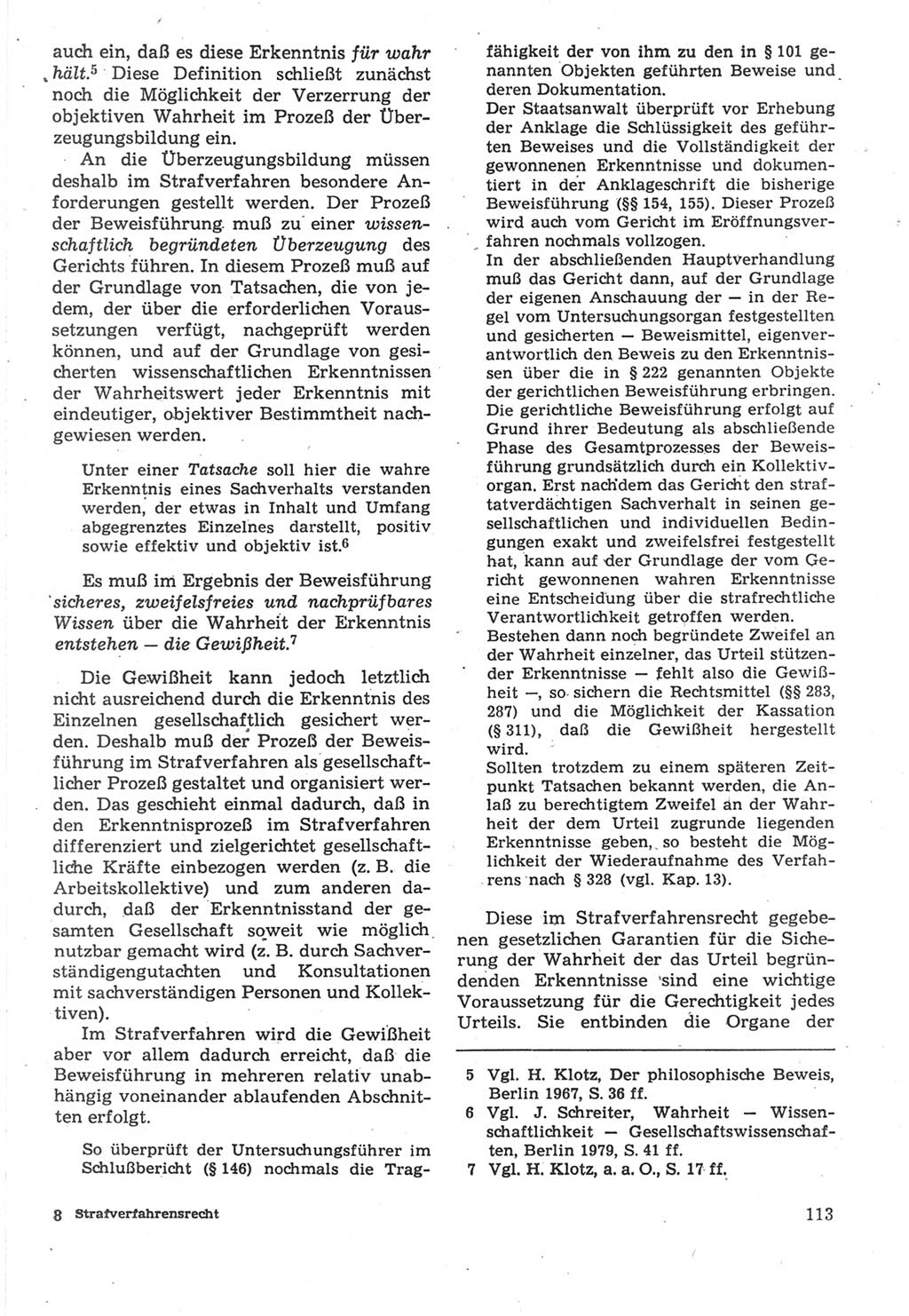 Strafverfahrensrecht [Deutsche Demokratische Republik (DDR)], Lehrbuch 1987, Seite 113 (Strafverf.-R. DDR Lb. 1987, S. 113)