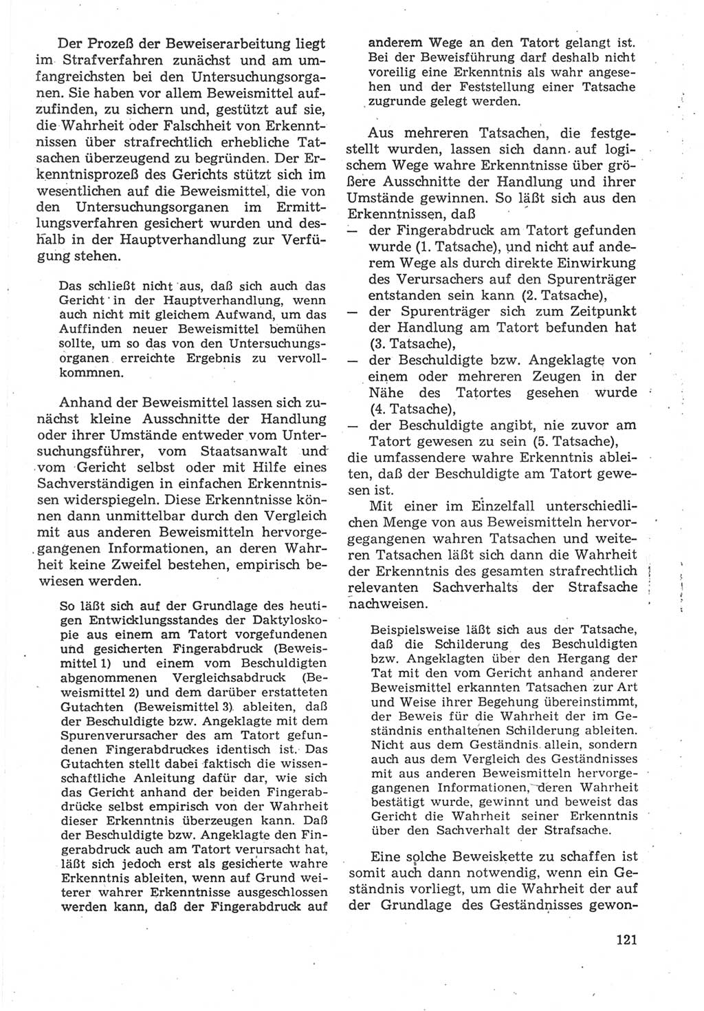 Strafverfahrensrecht [Deutsche Demokratische Republik (DDR)], Lehrbuch 1987, Seite 121 (Strafverf.-R. DDR Lb. 1987, S. 121)