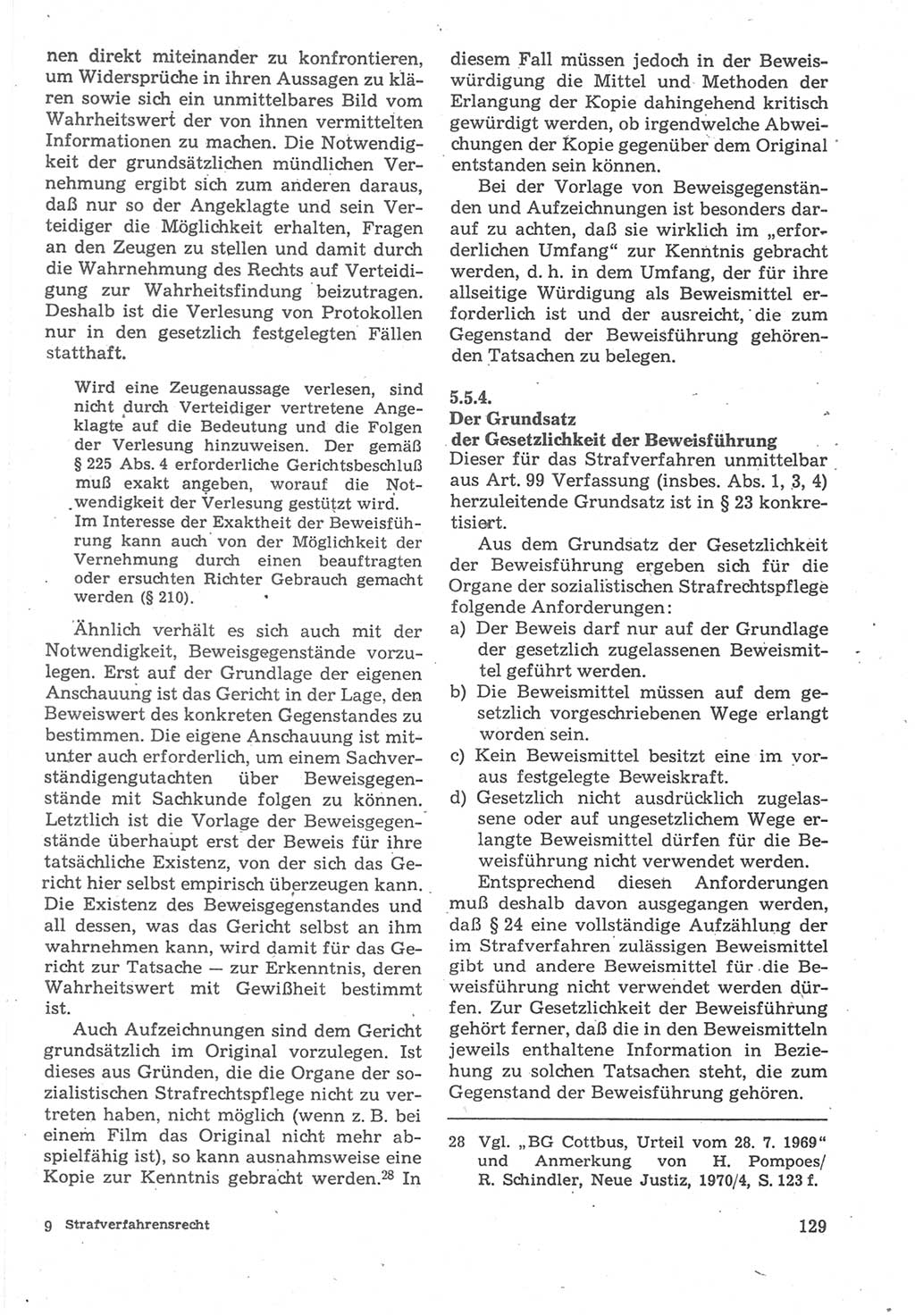 Strafverfahrensrecht [Deutsche Demokratische Republik (DDR)], Lehrbuch 1987, Seite 129 (Strafverf.-R. DDR Lb. 1987, S. 129)