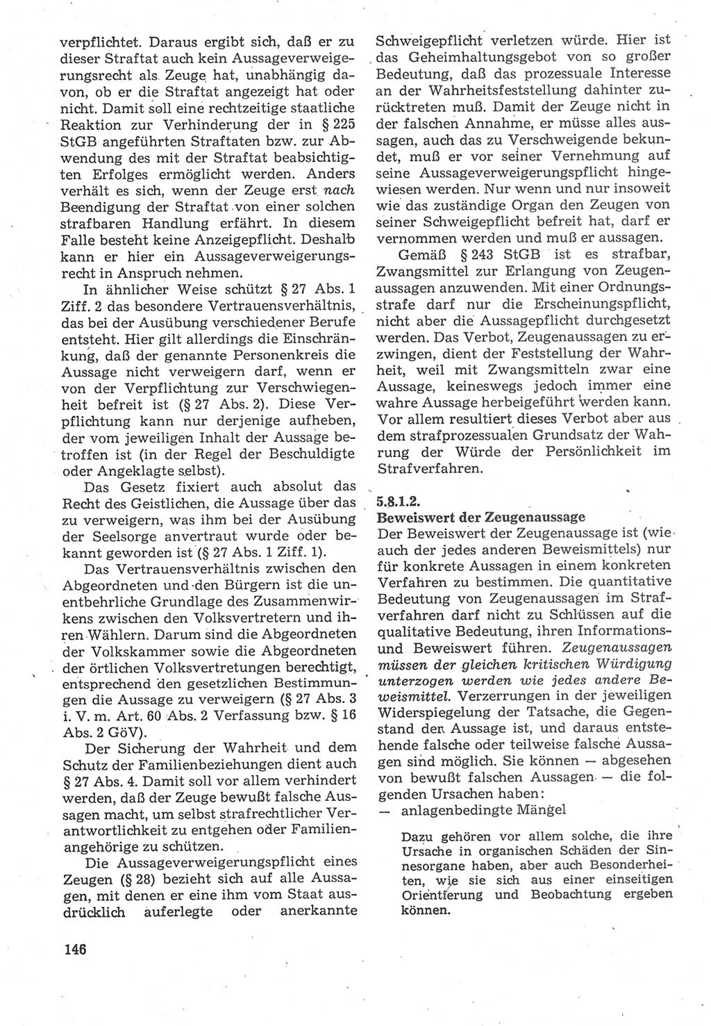 Strafverfahrensrecht [Deutsche Demokratische Republik (DDR)], Lehrbuch 1987, Seite 146 (Strafverf.-R. DDR Lb. 1987, S. 146)