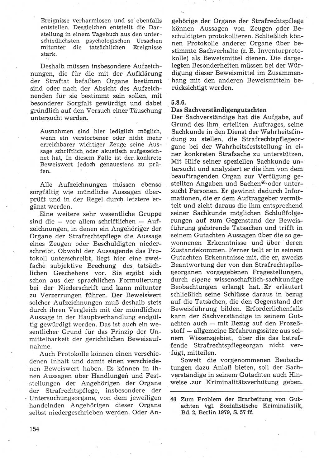 Strafverfahrensrecht [Deutsche Demokratische Republik (DDR)], Lehrbuch 1987, Seite 154 (Strafverf.-R. DDR Lb. 1987, S. 154)
