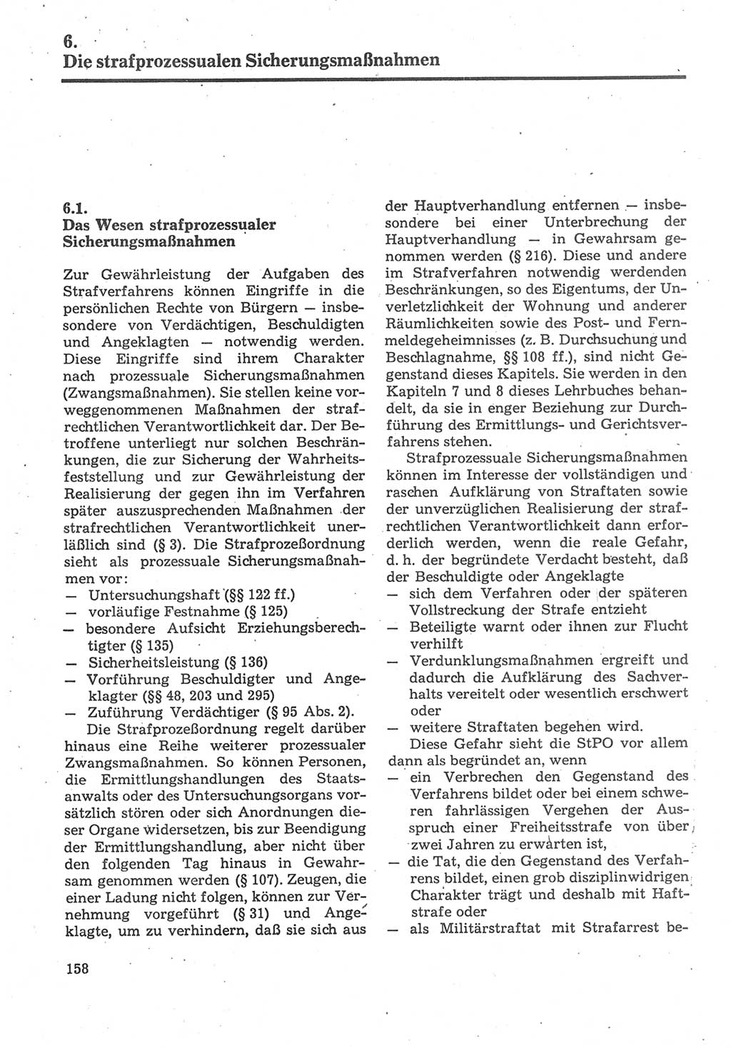 Strafverfahrensrecht [Deutsche Demokratische Republik (DDR)], Lehrbuch 1987, Seite 158 (Strafverf.-R. DDR Lb. 1987, S. 158)